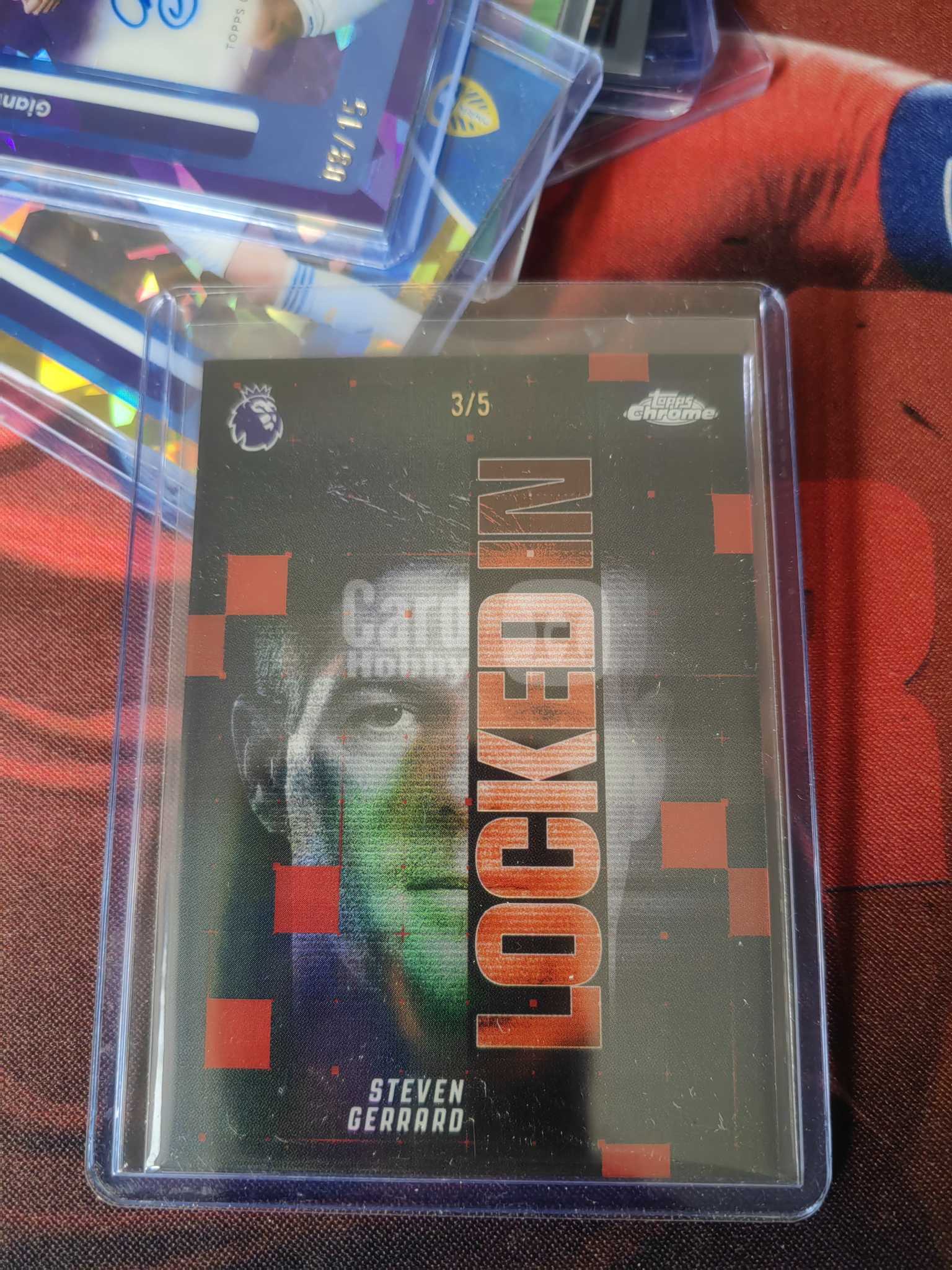 2025 Topps Chrome Steven Gerrard 英超蓝宝石 元年 利物浦 杰拉德 5编locked in锁定特卡!超级低编!