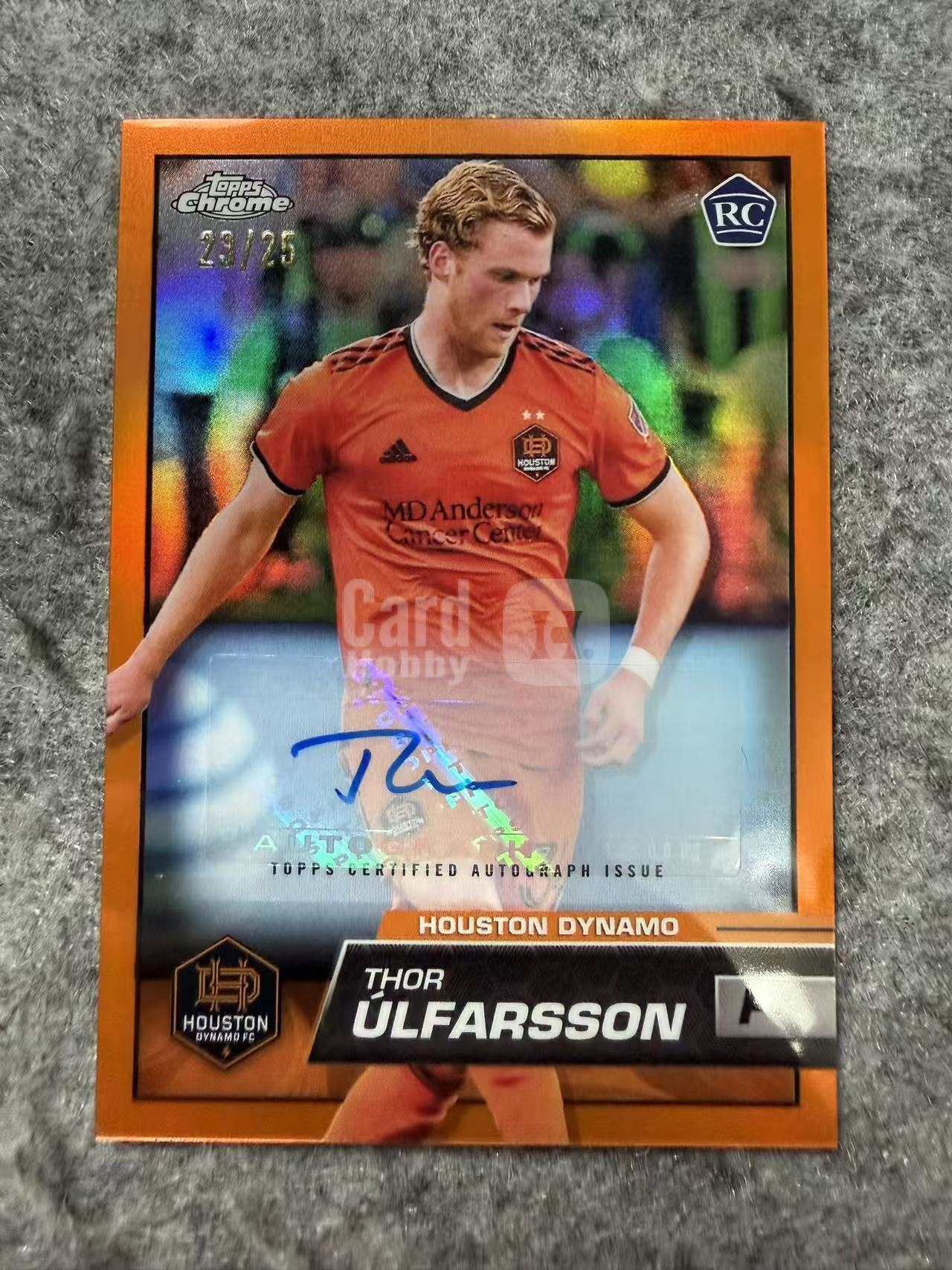 2023 Topps Chrome Thor Ulfarsson RC MLS 美职联 休斯顿迪纳摩 新秀 乌尔法松 23/25编 橙折 变化版 大比例 签字 收藏凑套必备