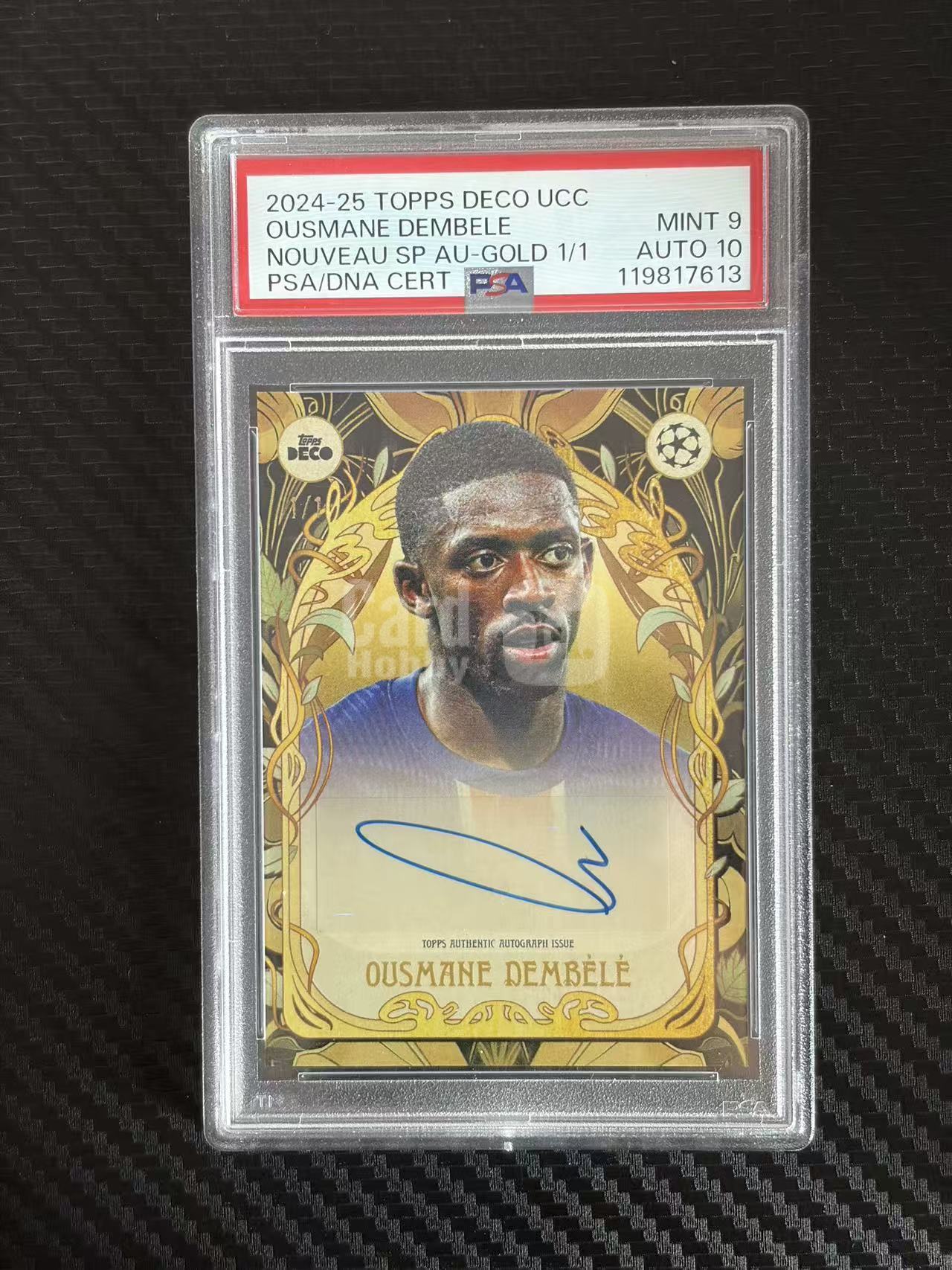2024 Topps DECO OUSMANE DEMBELE 德科 欧冠 登贝莱 签字 1/1编 金折 PSA9 签字10 巴黎圣日耳曼 大巴黎 法国 卡品如图 拍前看描述