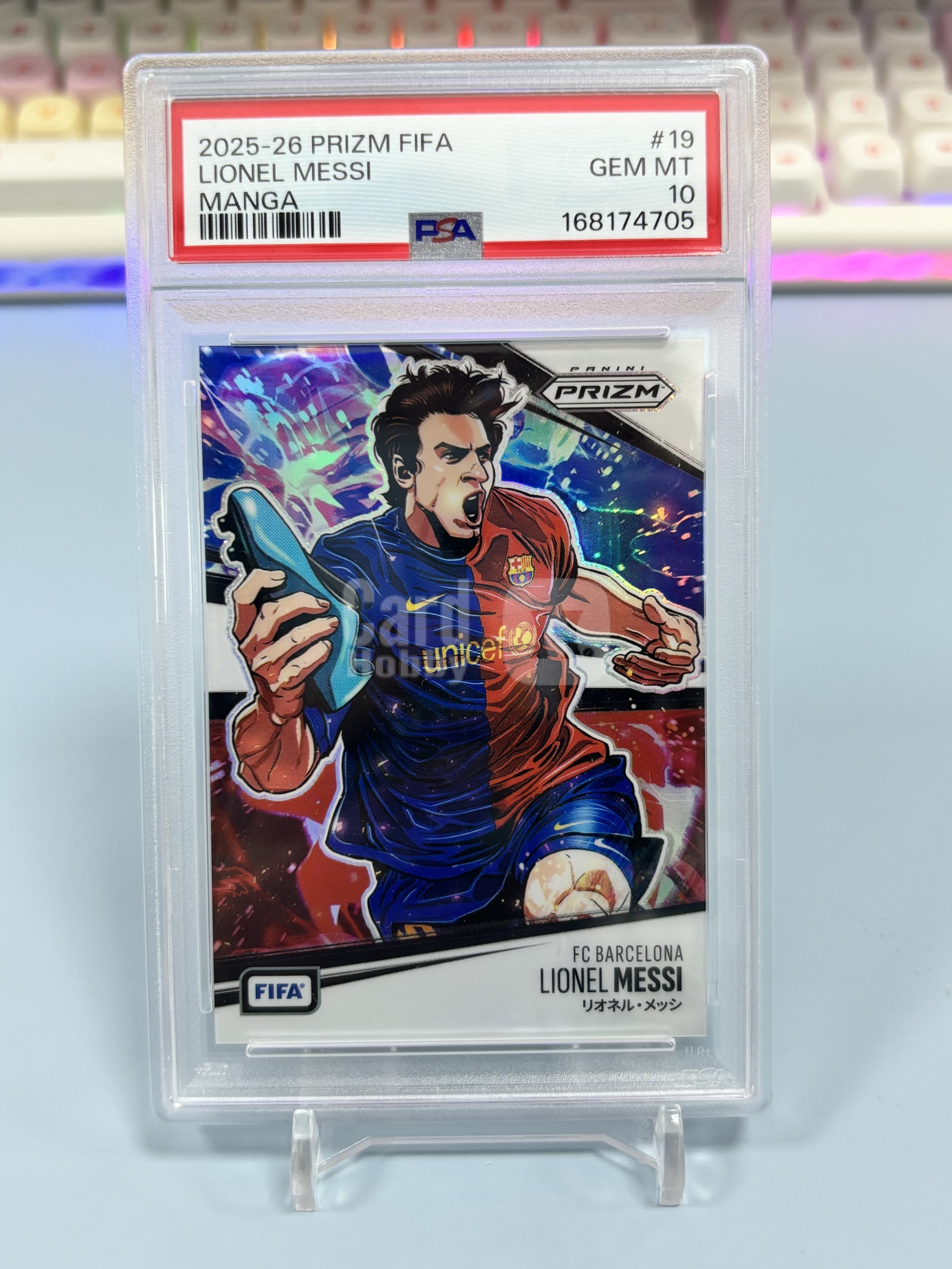 【浩行拍卖 截标预付82%】2025-26 panini prizm PZ FIFA Lionel Messi 巴塞罗那 利昂内尔 梅西 球王 折射 Manga 日漫 漫画 元年 大比例 SSP PSA10 评级「宣思102壹」0815兿