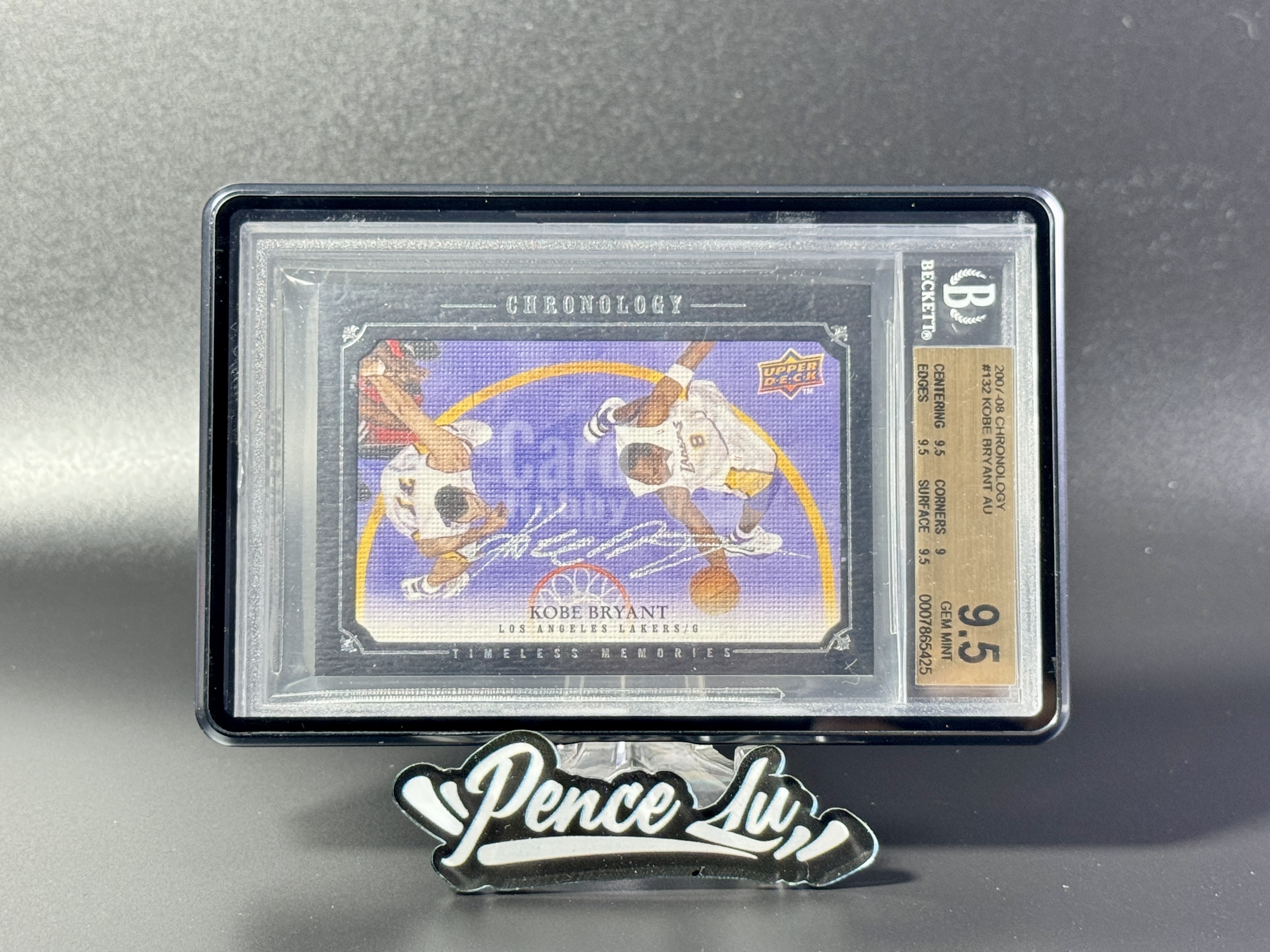 【喷子拍卖】2007-08 upper deck chronology Kobe Bryant 湖人 科比 布莱恩特 最经典81分屠龙时刻 老油画 签字 99编 银笔 卡签 大hit卡 BGS金标9.5/10 专收必备 送订制壳 JYL