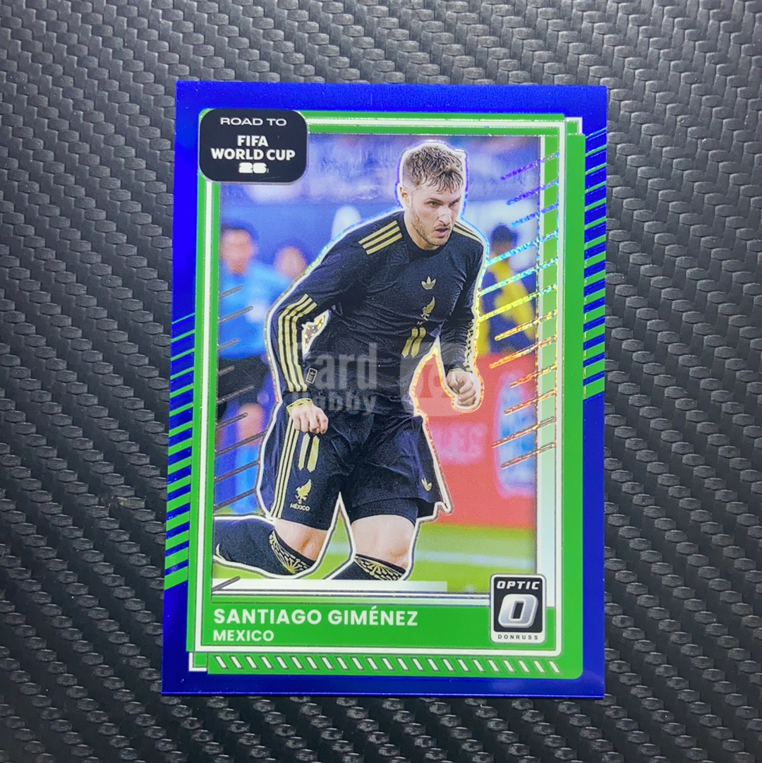 【小牛代拍】2025-26 Panini Donruss Santiago Giménez 杜蕾斯  墨西哥 吉梅内斯 37/75编 蓝折  卡品如图（夜雨捉花）