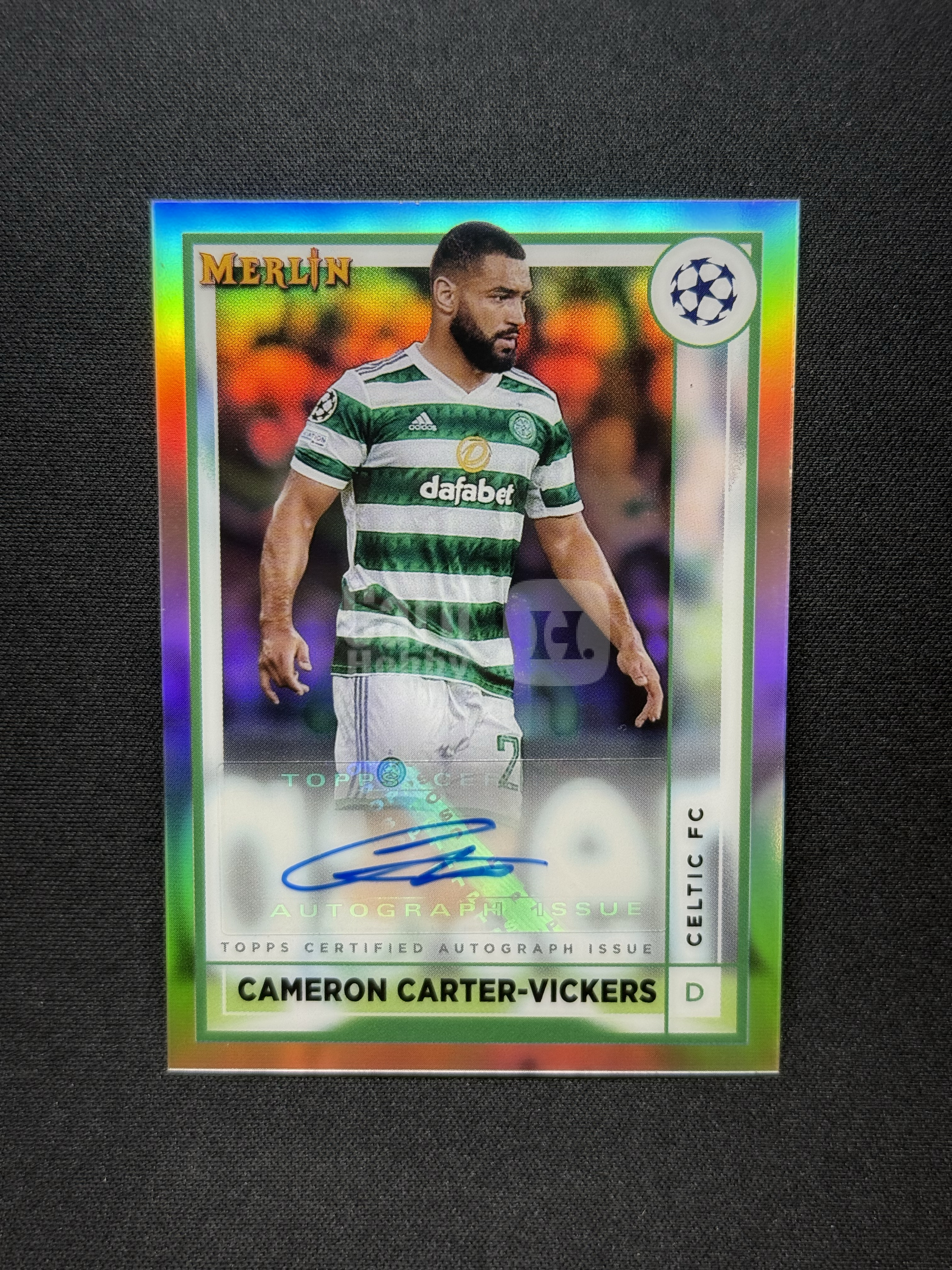 2022-23 Topps Merlin Cameron Carter Vickers 【小贝代拍】欧战 梅林 凯尔特人 卡特 维克斯 银折 签字 瑕疵如图 拍前看描述 H EW