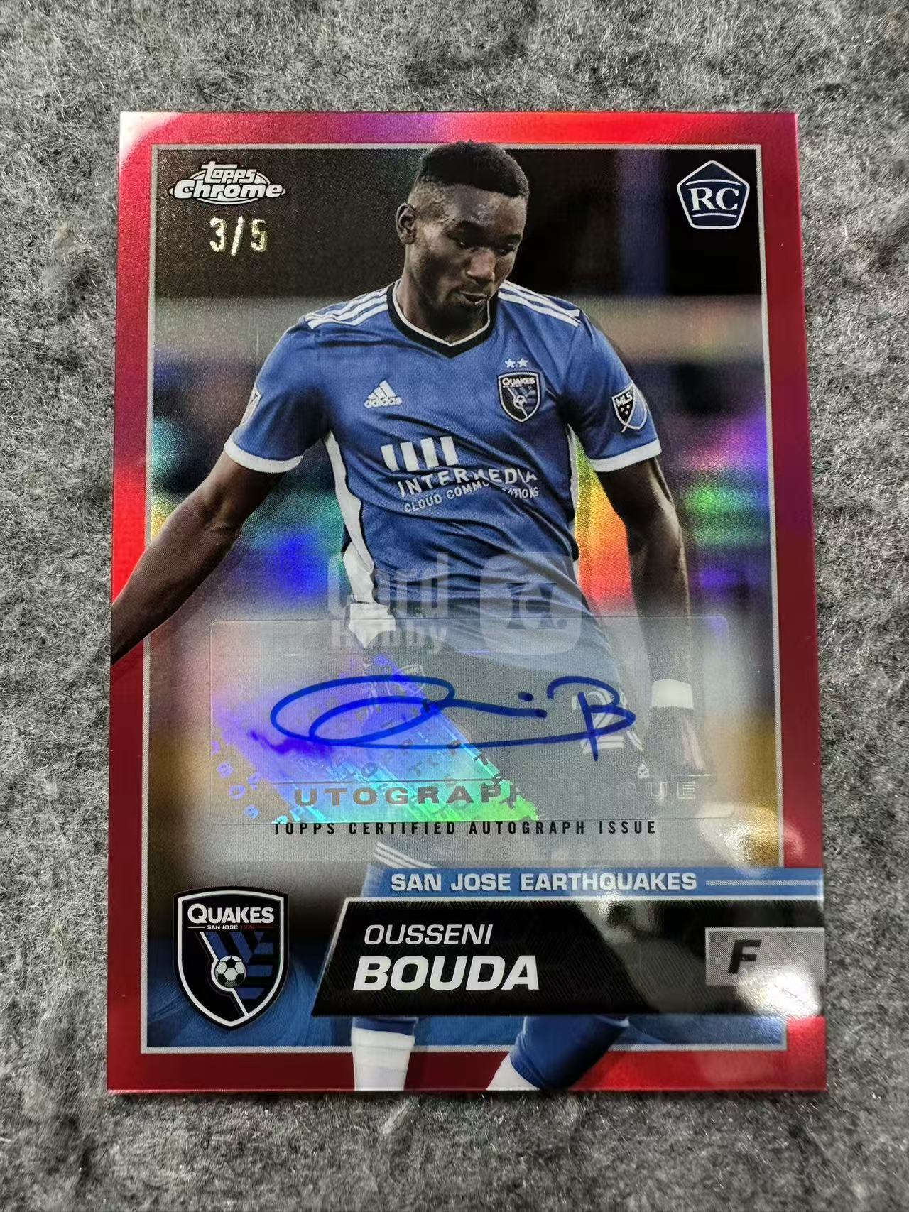 2023 Topps Topps Ousseni Bouda RC 美国大联盟 圣何塞地震 RC 新秀 红折 签字 3/5编 低编 乌塞尼 布达 Ousseni Bouda 卡品如图
