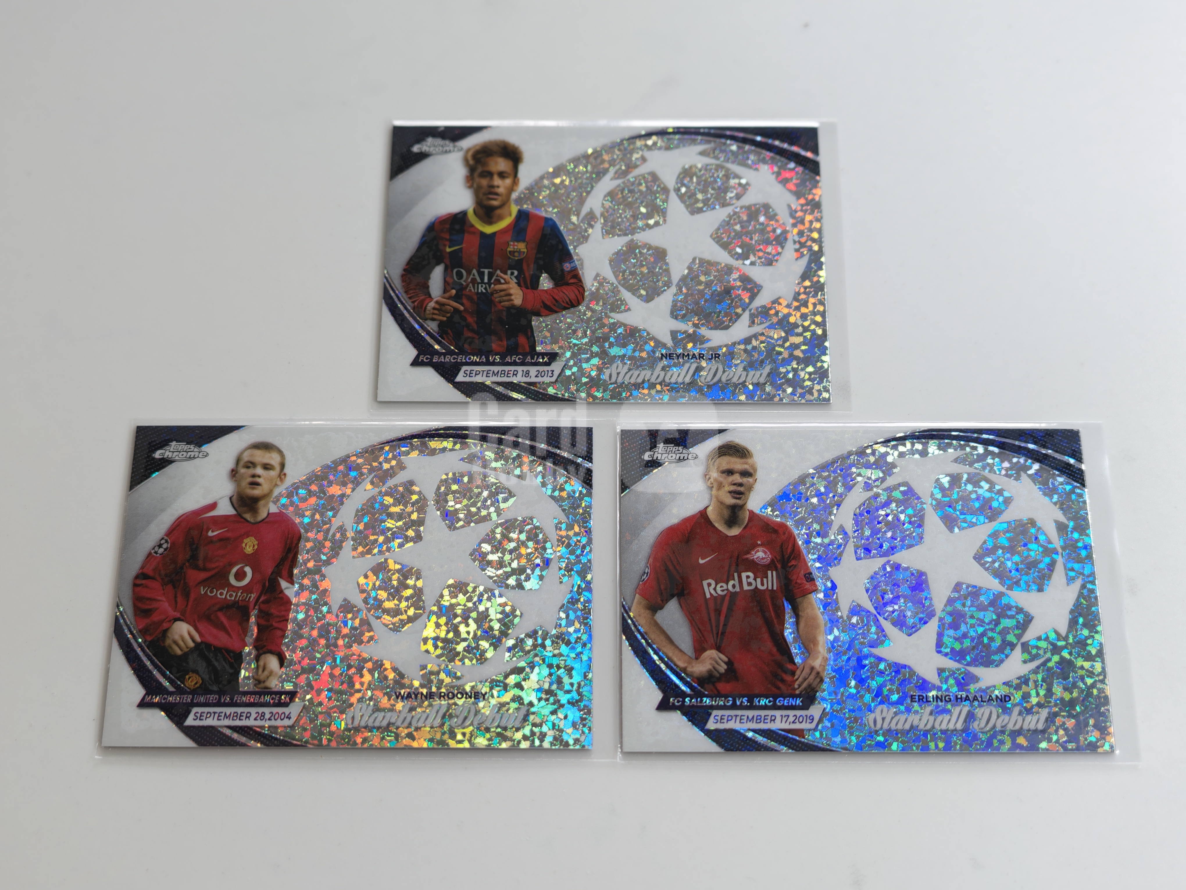2024 Topps Chrome Neymar Jr. 欧冠TC 巴萨 巴塞罗那 内马尔 曼城 哈兰德 曼联 鲁尼 欧冠首秀特卡 碎冰折 卡品如图(翟梅西)