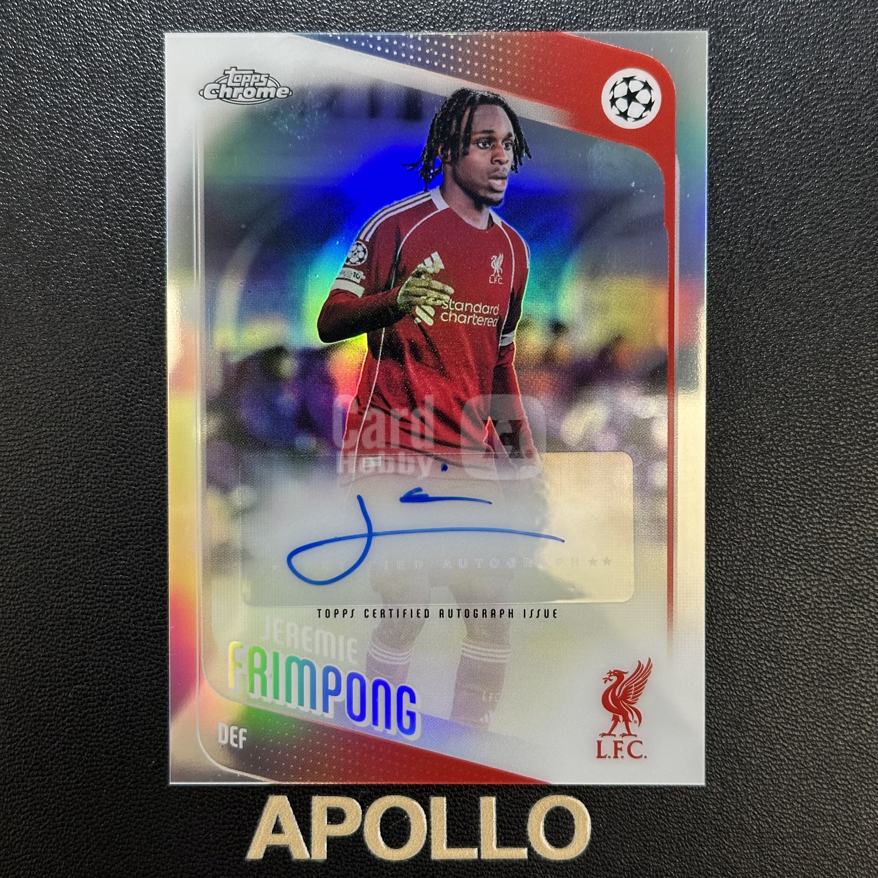 2025-26 Topps Chrome Jeremie Frimpong 弗林蓬 欧战 欧冠TC 利物浦 银折 签字 卡品如图#Gaza