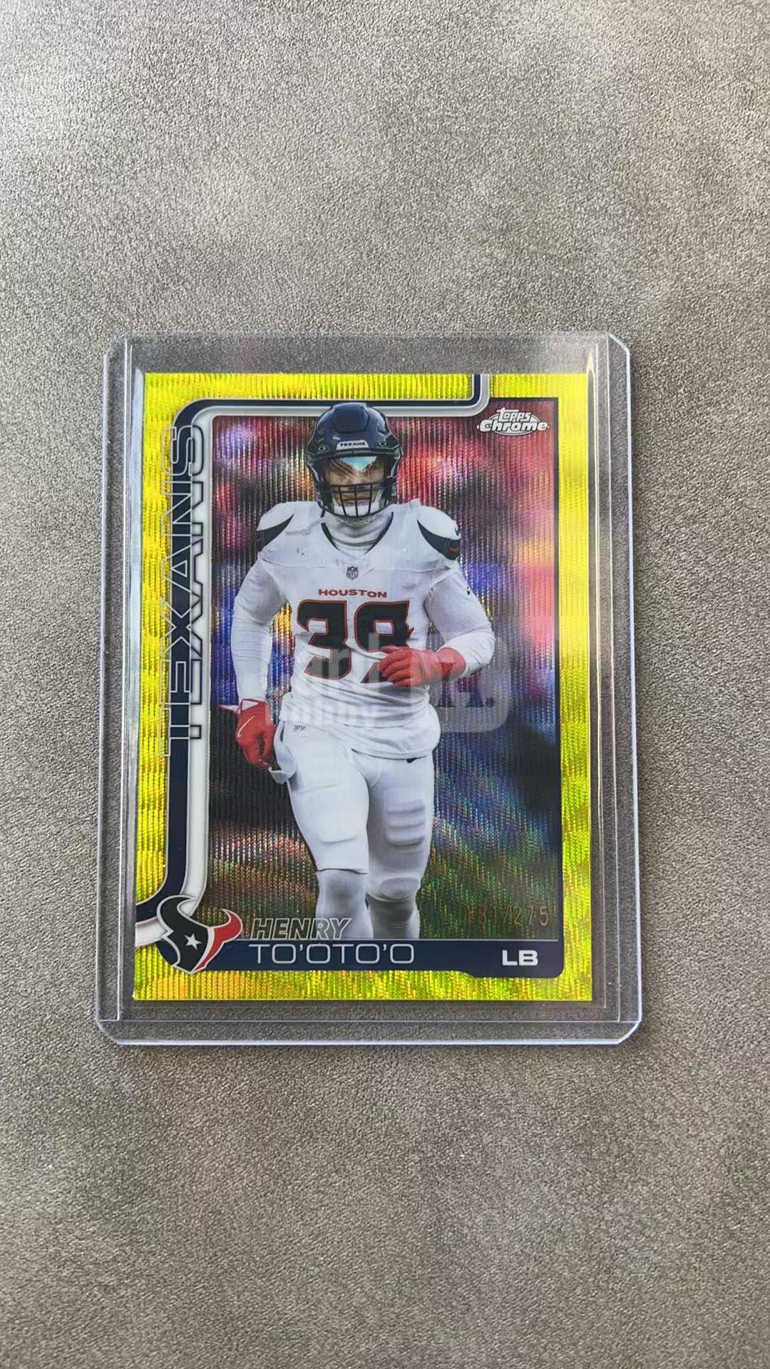 4641【330球星卡实体店代卖】2025 Topps Chrome TC元年 NFL 亨利托奥托奥 Henry To'oTo'o 德州人 黄波纹折 181/275编 仅顺丰寄付(WWTY)