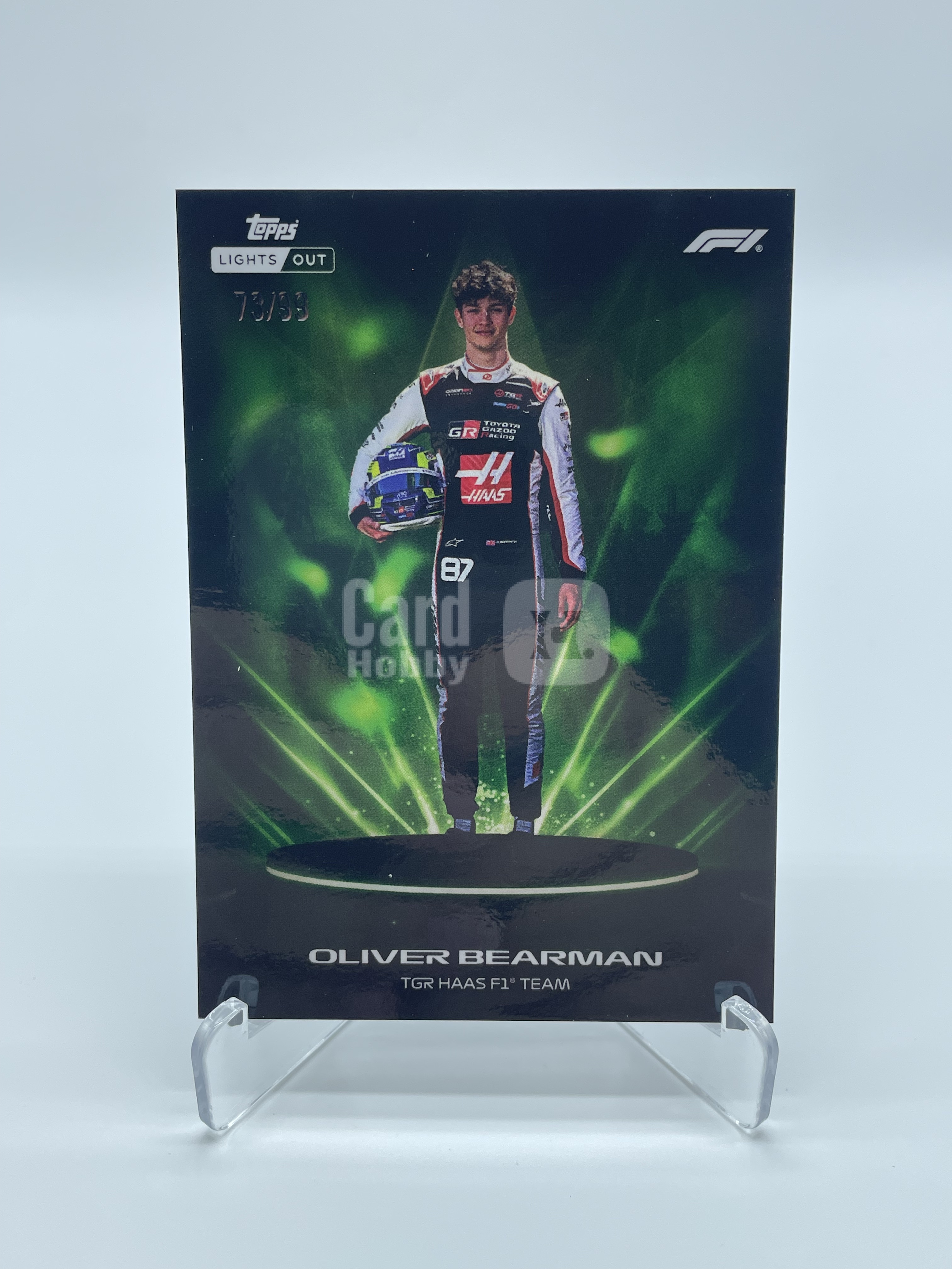 2026 Topps Lights Out Oliver Bearman【Simple】F1 熄灯 贝尔曼 Lumina 高光时刻特卡 绿折 73/99编 卡品如图 实卡精美
