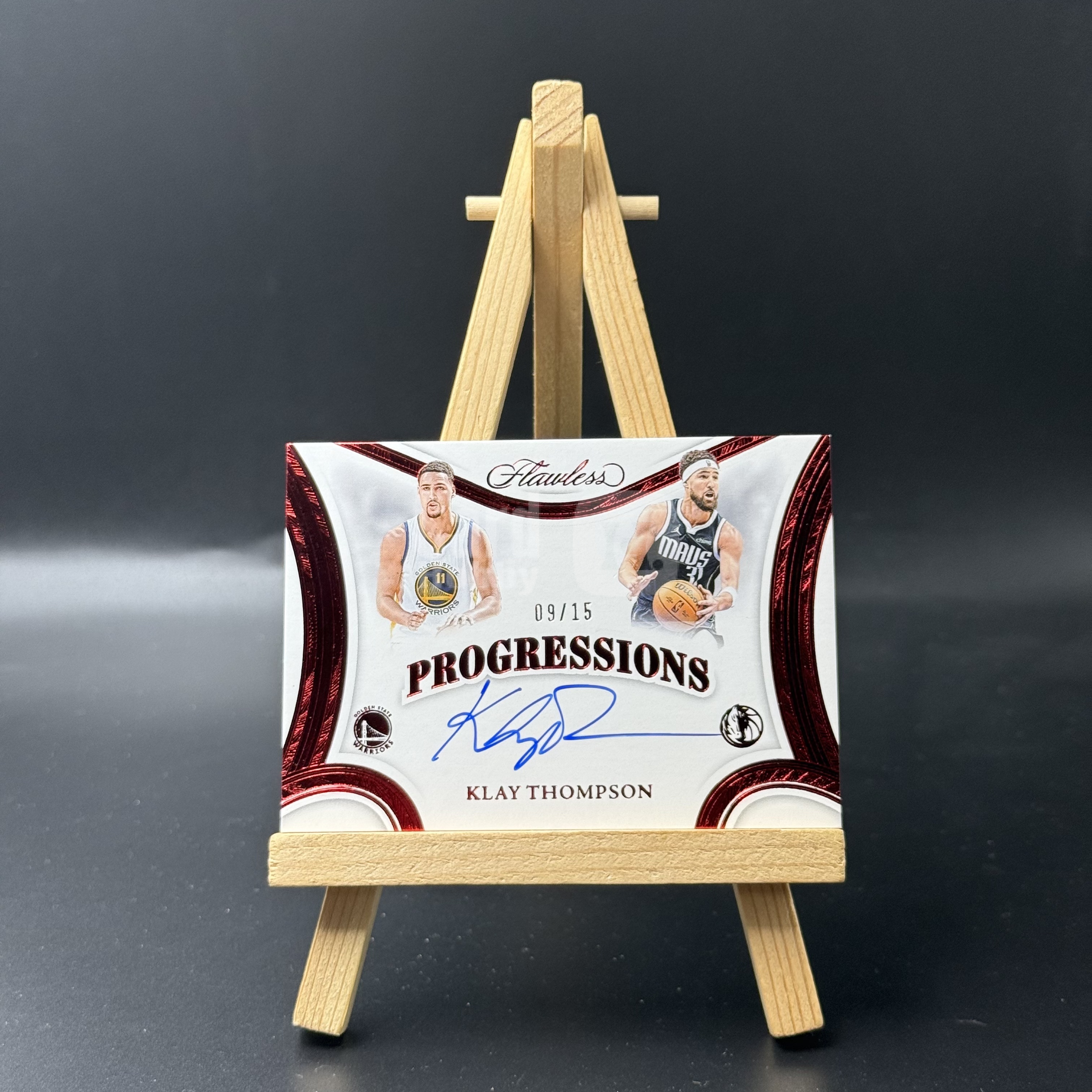 2024-25 Panini Flawless Klay Thompson 【YT拍卖】 克莱 汤普森 独行侠 勇士 手提 红平行 卡签 小前世今生 /15编~杨杨