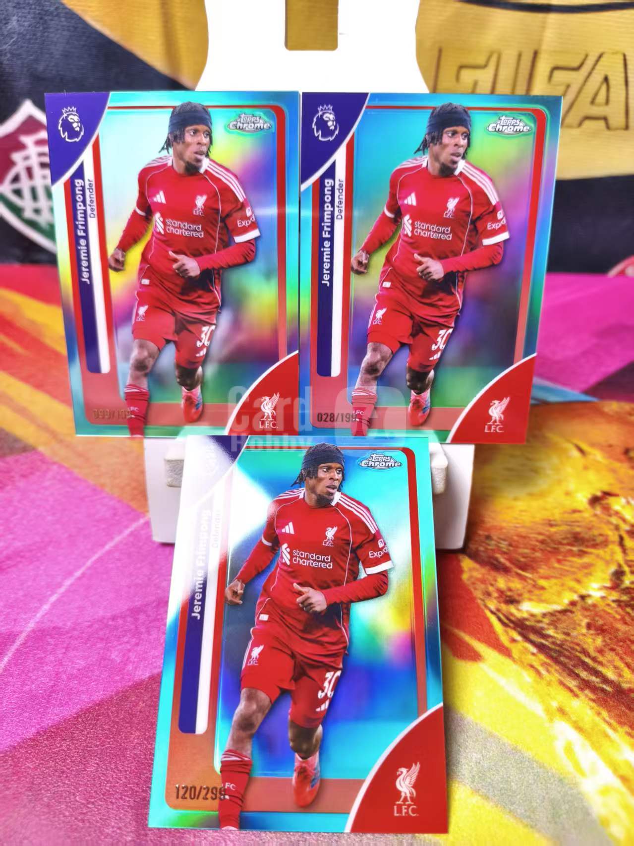 2026 Topps Chrome Jeremie Frimpong 英超TC 弗林蓬 199 199 299编 青绿折 利物浦 一图打包 不保卡品