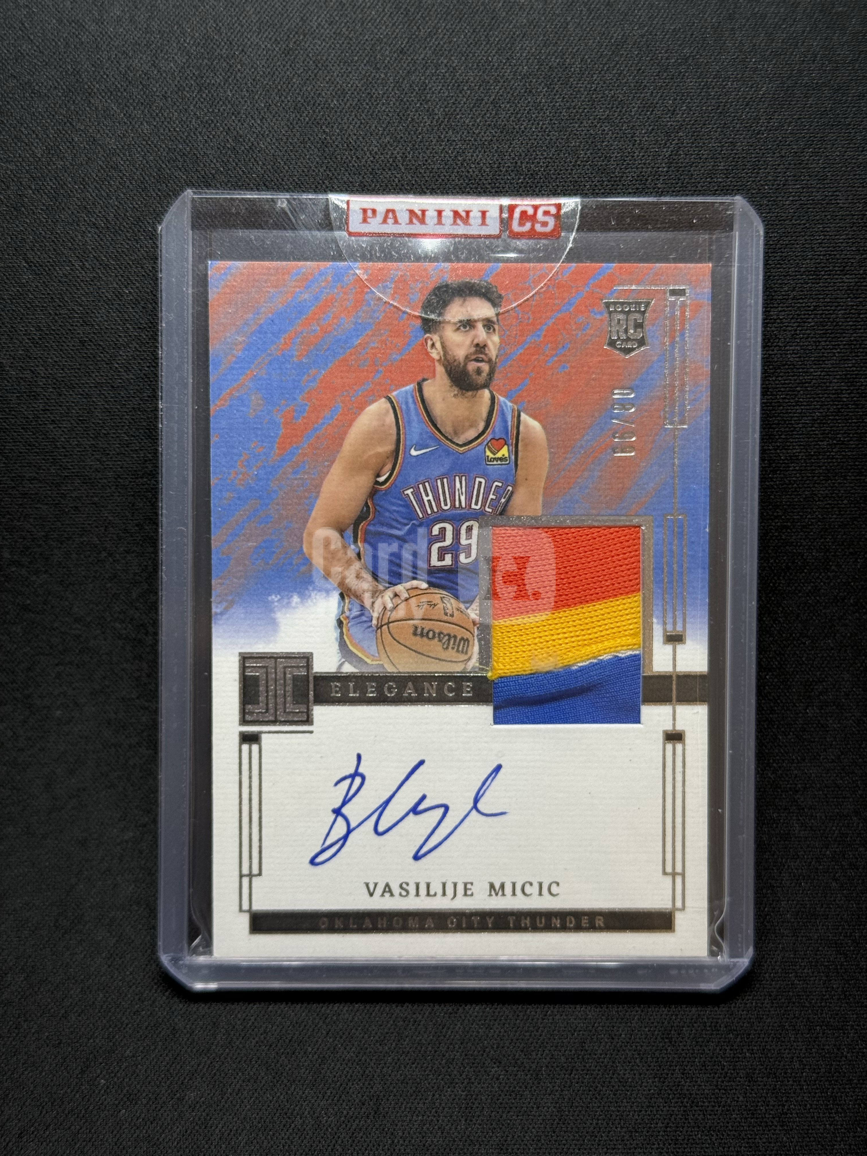 2023-24 Panini Impeccable Vasilije Micic RC 【小贝代拍】小真金 雷霆 新秀 米齐奇 米西奇 小窗 物料切割 签字 卡签 /99编 RJA 原封夹 H WSH