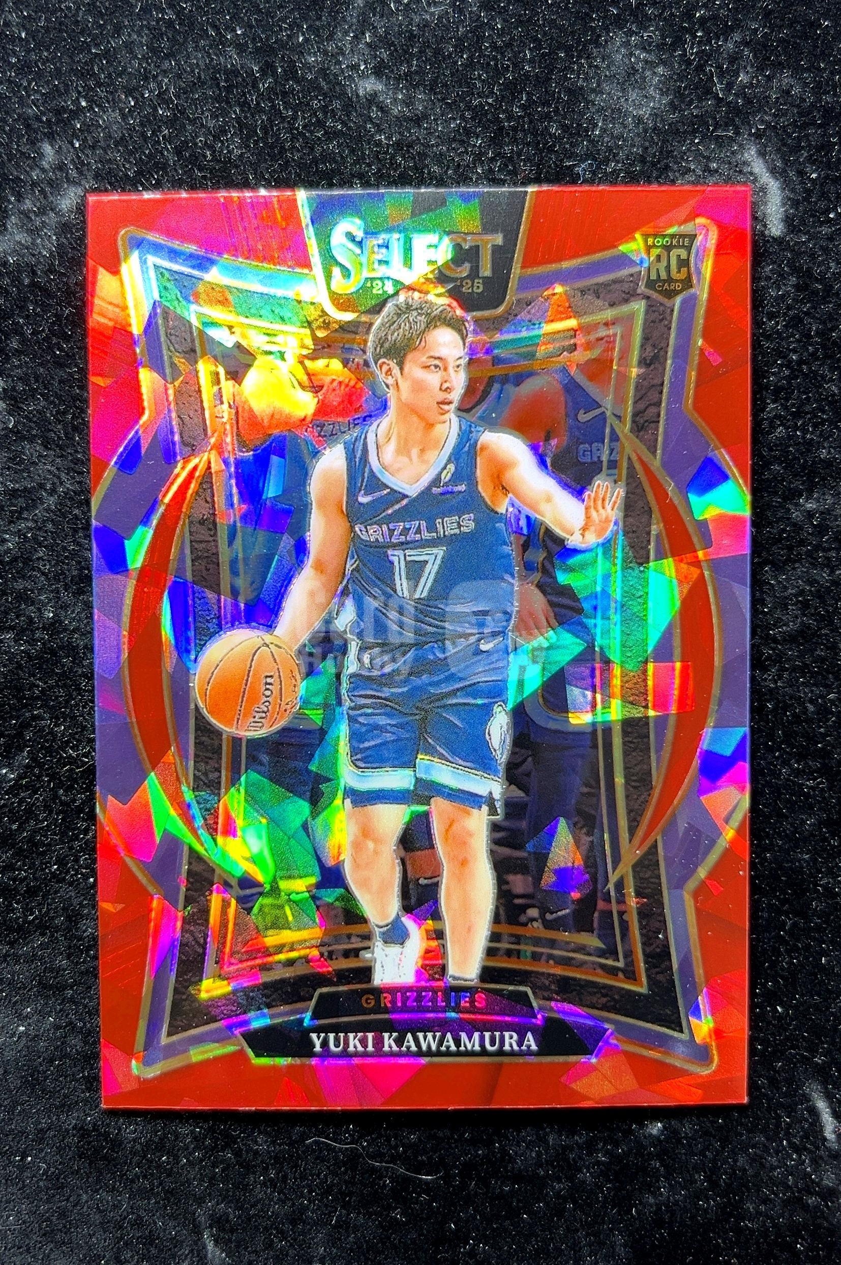 【小白1%代卖】2024 Panini SELECT PRIZM 棱镜 Yuki Kawamura 川村拓实 红碎冰折 折射 新秀 RC 卡品如图 高价值 #76 Memphis 0702