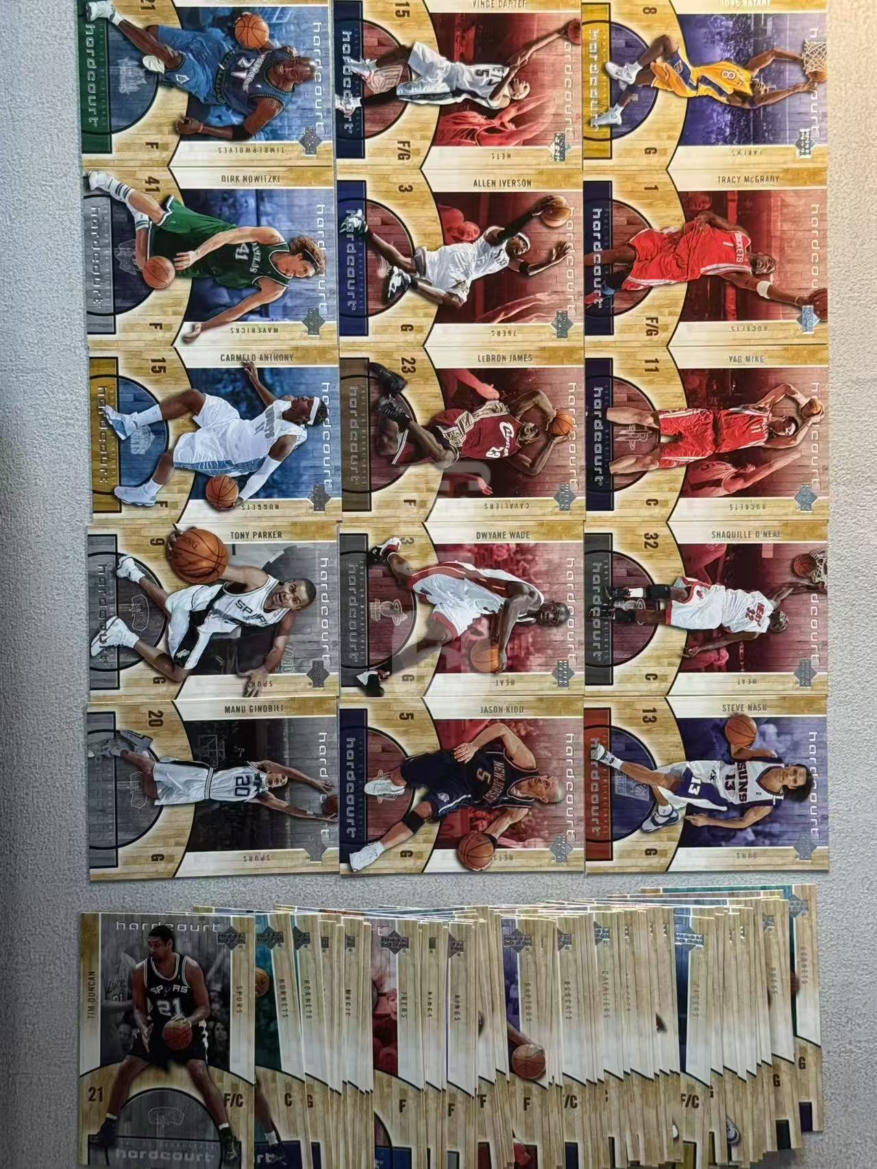 2005-06 Upper Deck Hardcourt Kobe Bryant 90张全套 套出 四大分卫 科比 麦迪 艾弗森 卡特 姚麦 詹姆斯等 大比例 木纹特卡 sp 经典选图 老卡不保卡品