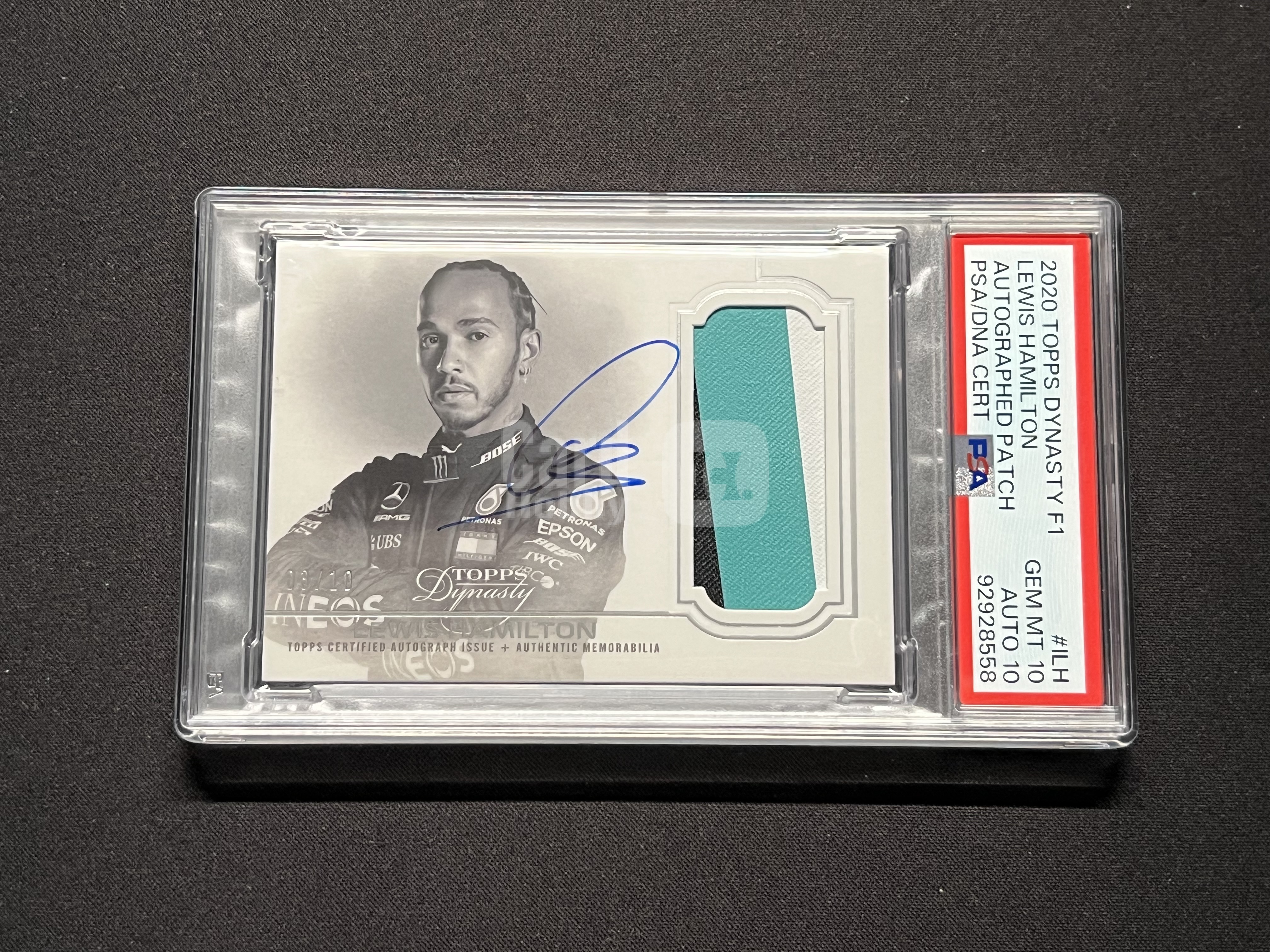 2020 Topps Dynasty Lewis Hamilton PSA10/10 双10 王朝 元年 3/10编 物料签字 3色切割 PA F1 梅赛德斯奔驰 刘易斯 汉密尔顿 英国【黑汤圆】