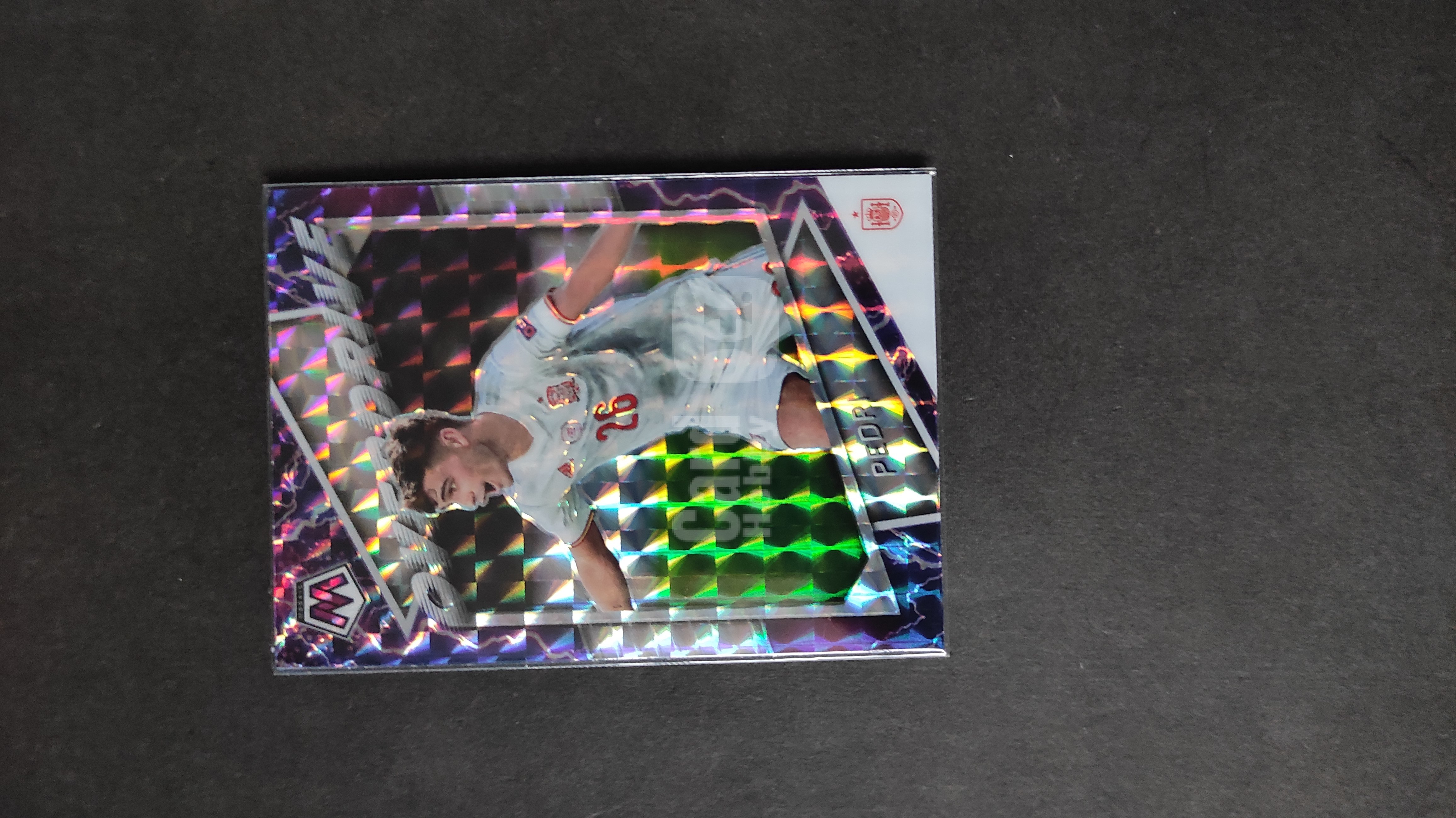 2021-22 Panini Mosaic Pedri 【进击卡社】世界杯之路 西班牙 佩德里 佩刀 Overdrive 闪电 过载特卡 折射卡 大比例 ssp 收藏投资凑套必备