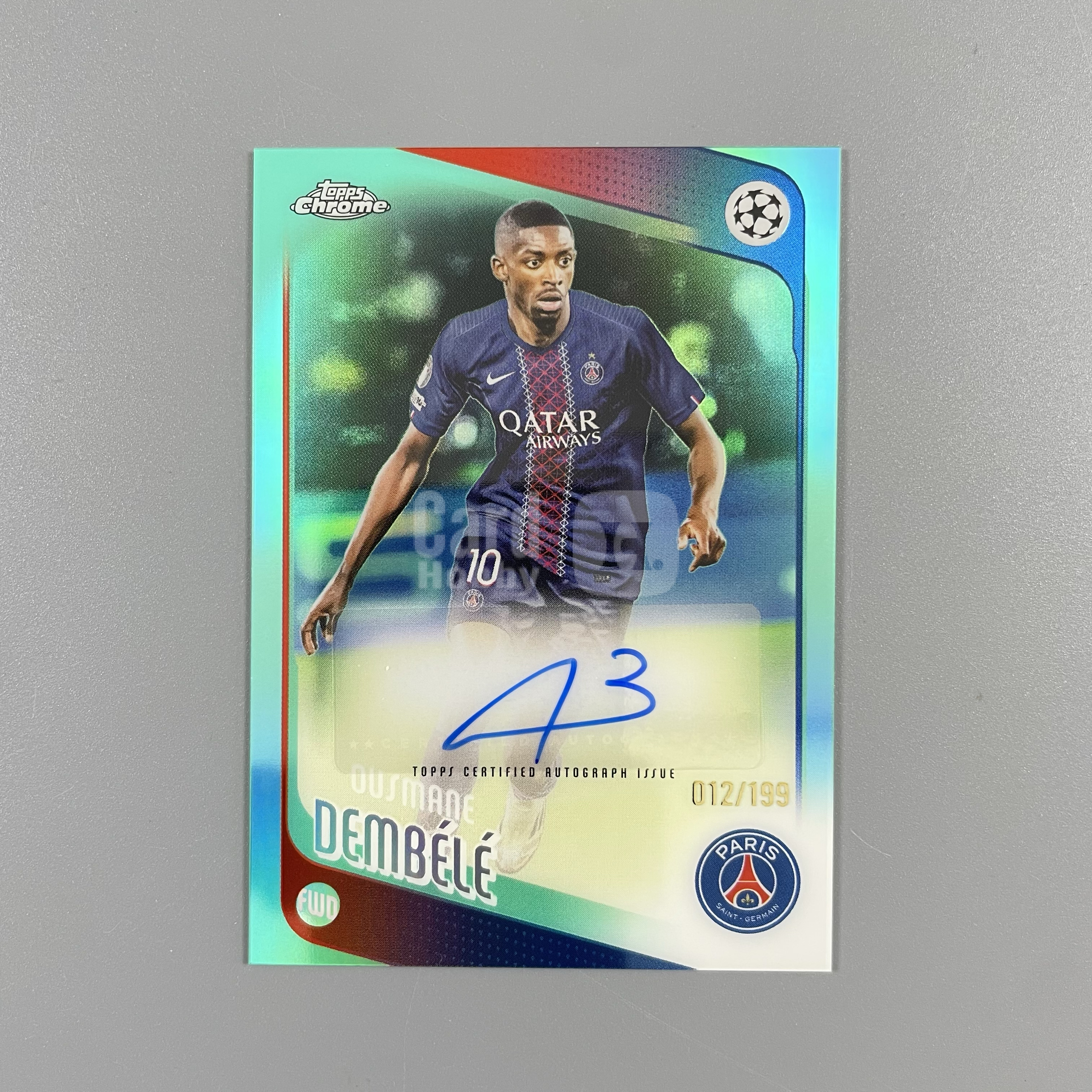2026 Topps Chrome Ousmane Dembélé 【月火代卖】欧冠TC 巴黎圣日耳曼 大巴黎 法国 登贝莱 /199编 青折 青绿折 折射 签字 金球奖得主 实卡超美 十一