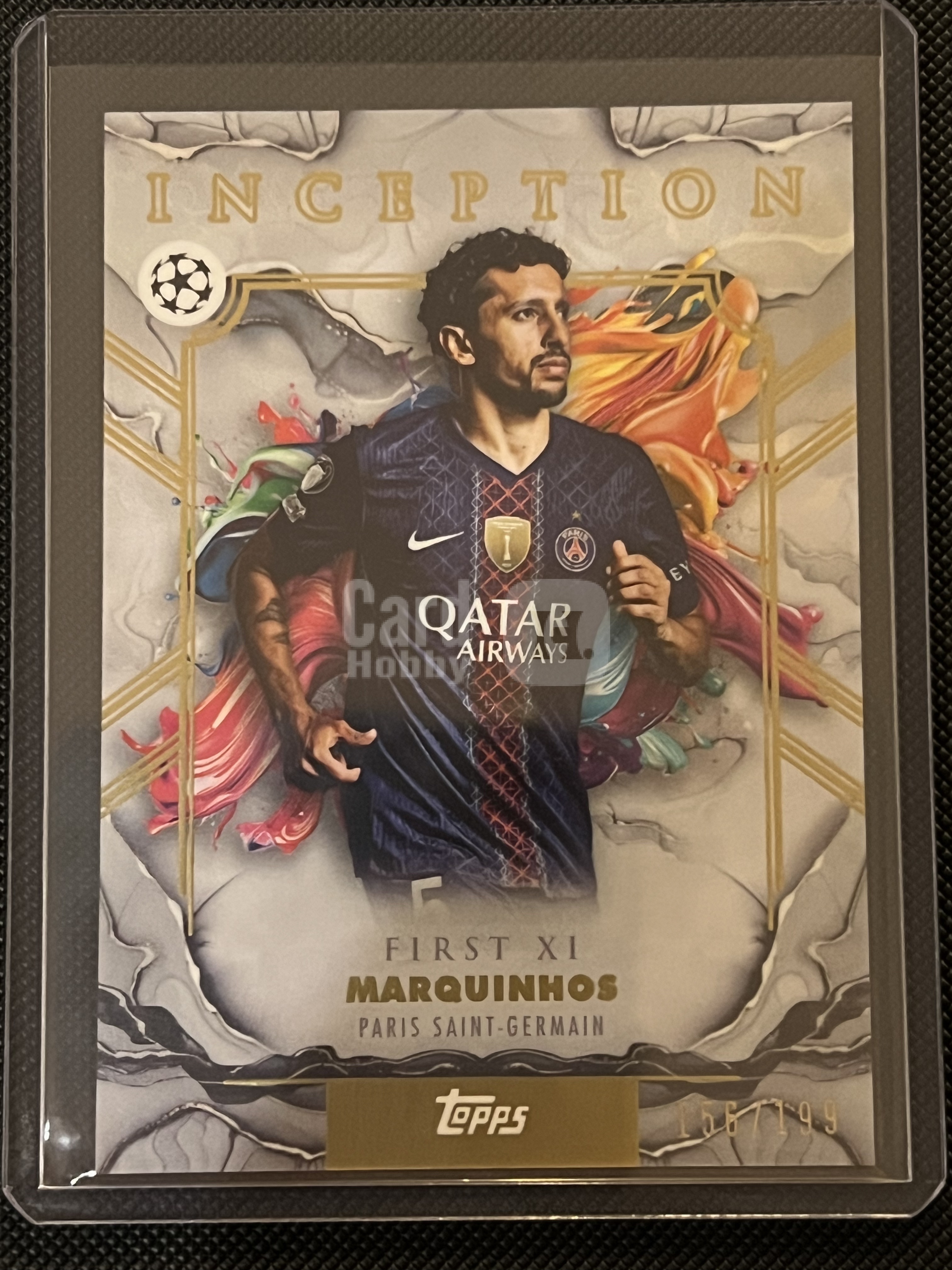 2026 Topps inception Marquinhos #3 巴黎圣日尔曼 马尔基尼奥斯 199编 折射卡 正base!!凑套必备!!
