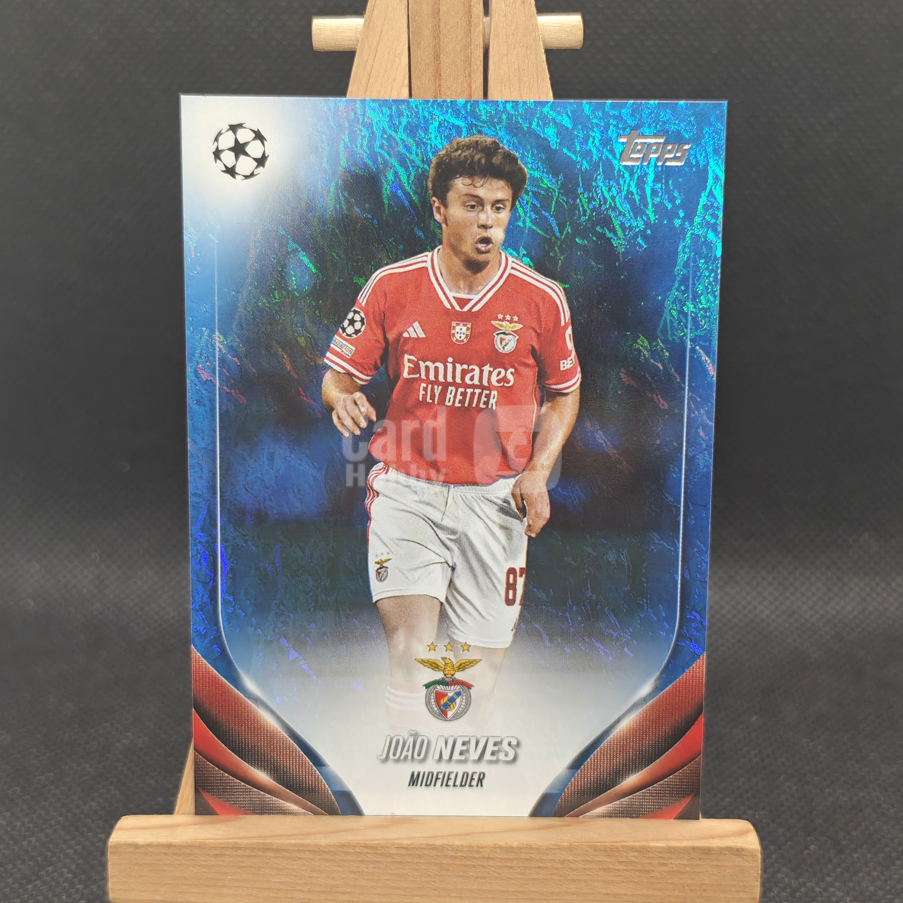 2024 【OT拍卖0手续】 Topps João Neves 欧冠 若昂 内维斯 蓝折 175编 葡萄牙 本菲卡 卡品如图 BR0810