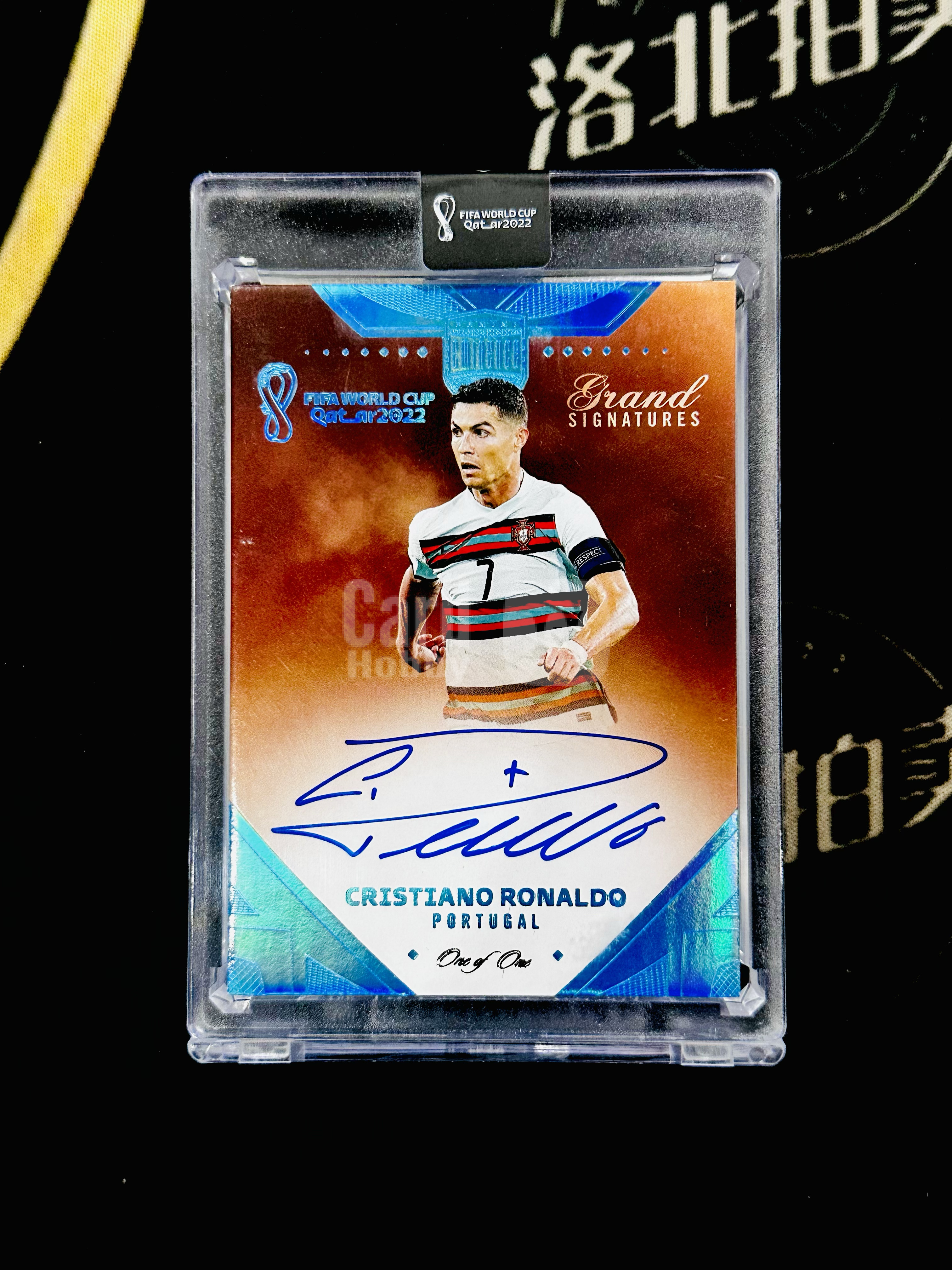 2022 Panini Eminence Cristiano Ronaldo 世界杯大真金 C罗 1/1编 一编 正湖水蓝 绝版签字卡签 墨迹湛蓝原封砖 收藏天花板 皇马 曼联 葡萄牙 洛北拍卖 周总