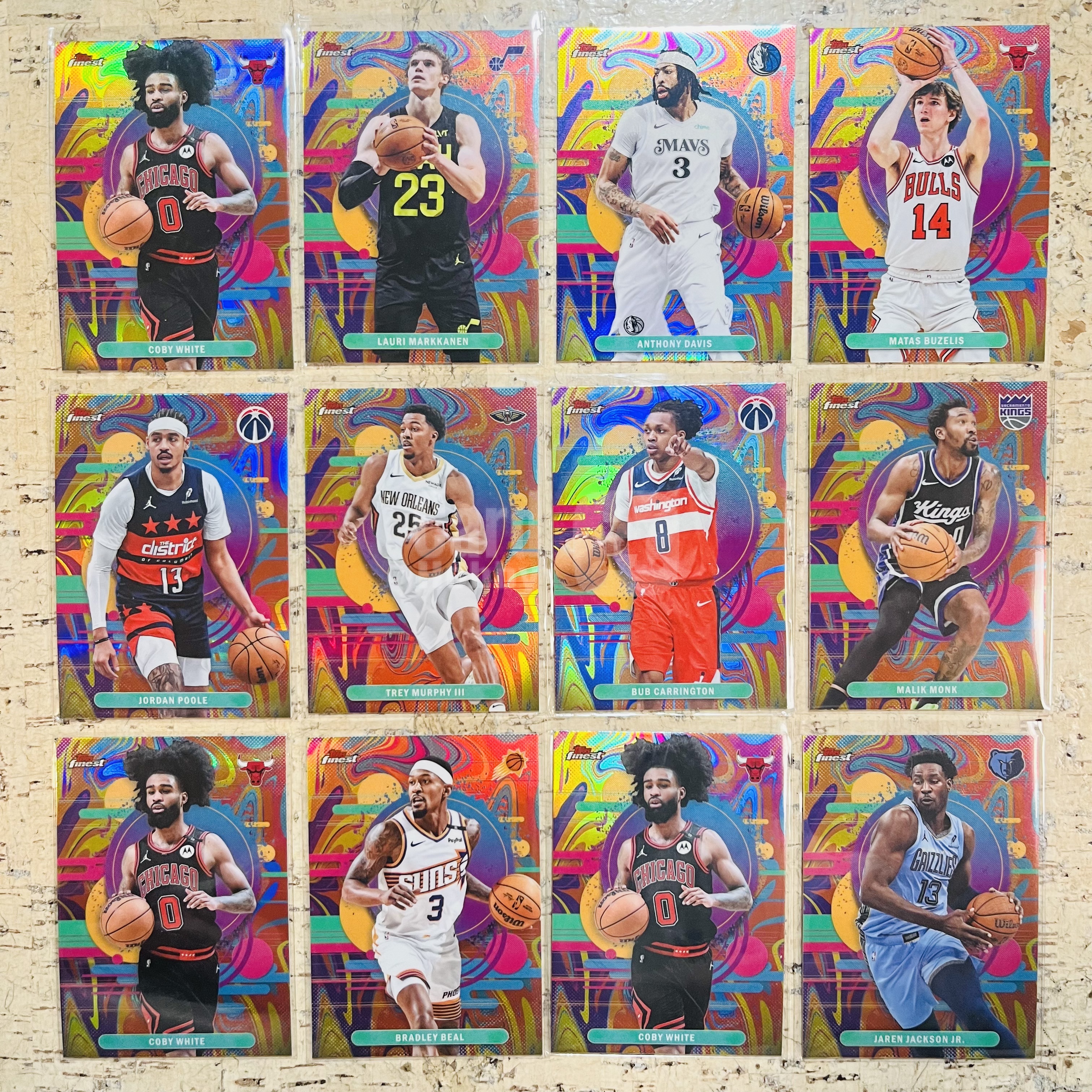 2025-26 Topps Finest Matas Buzelis 现役 二级 油污折 涂鸦折 12张打包 布泽利斯 浓眉 戴维斯 带队 此标有膜无夹【小卡迷拍卖 可累积半年】