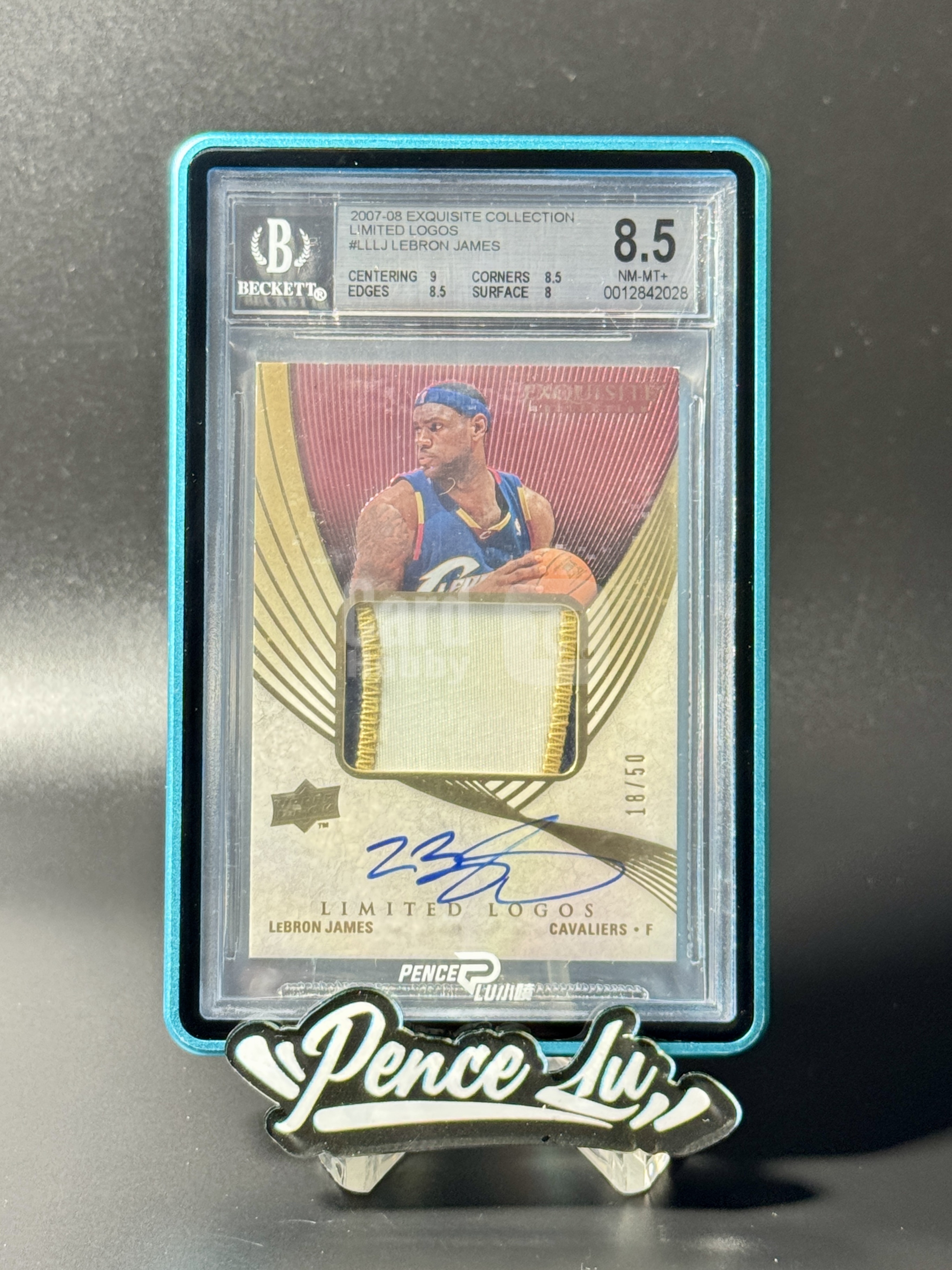 【喷子拍卖】2007-08 UD exquisite LeBron James 木盒 骑士 勒布朗 詹姆斯 LL limited logo 50编 大窗patch 卡签 切割暴力 大hit BGS8.5/10 可凑科比同版 送订制壳 RRQ