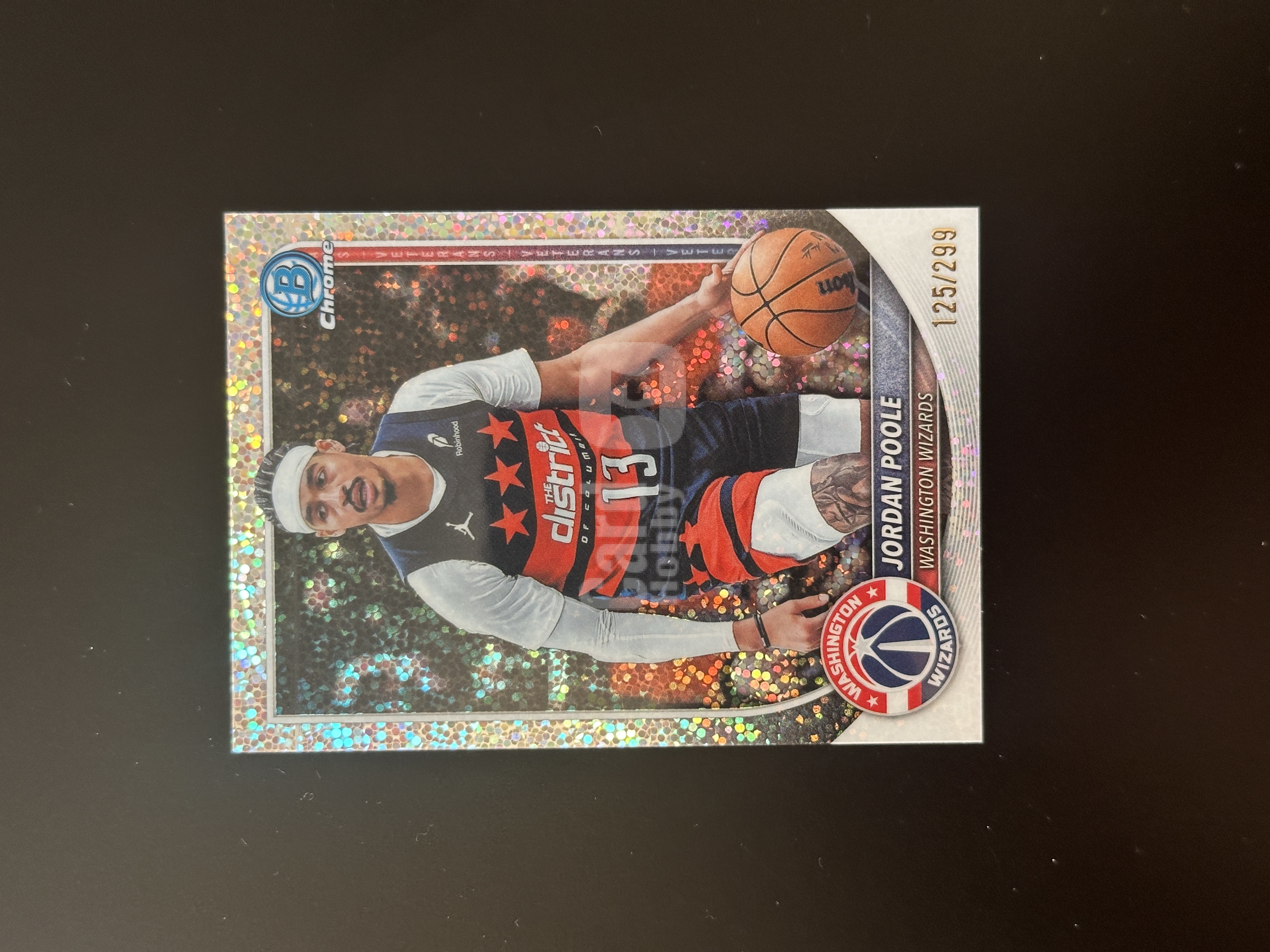 2025 Topps Bowman Jordan Poole TC 鲍曼 奇才 乔丹 普尔 299编 碎点折 银折 收藏必备 卡品如图
