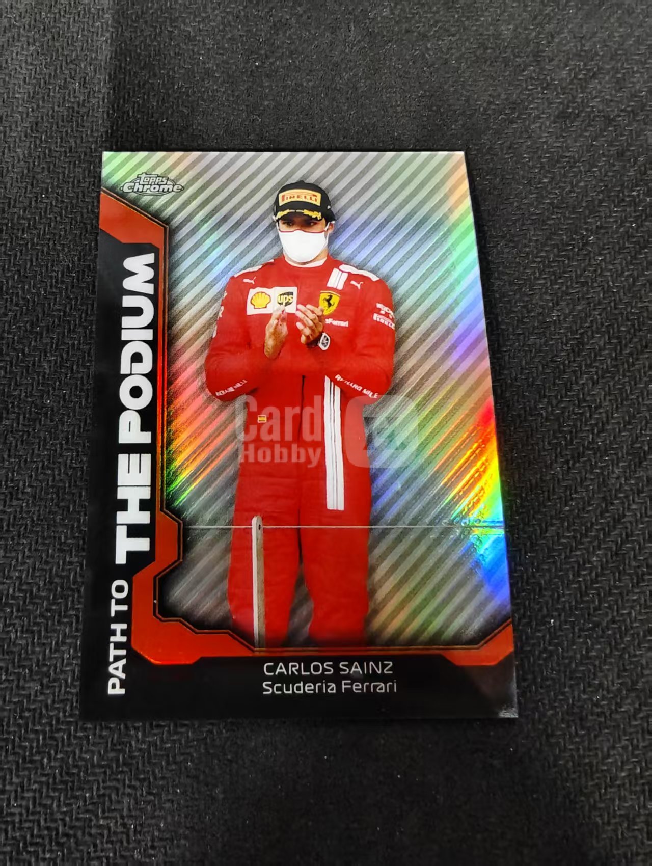 2021 Topps Chrome Carlos Sainz F1 法拉利车队 卡洛斯 赛恩斯 银折 the podium特卡 边角瑕疵 #CS