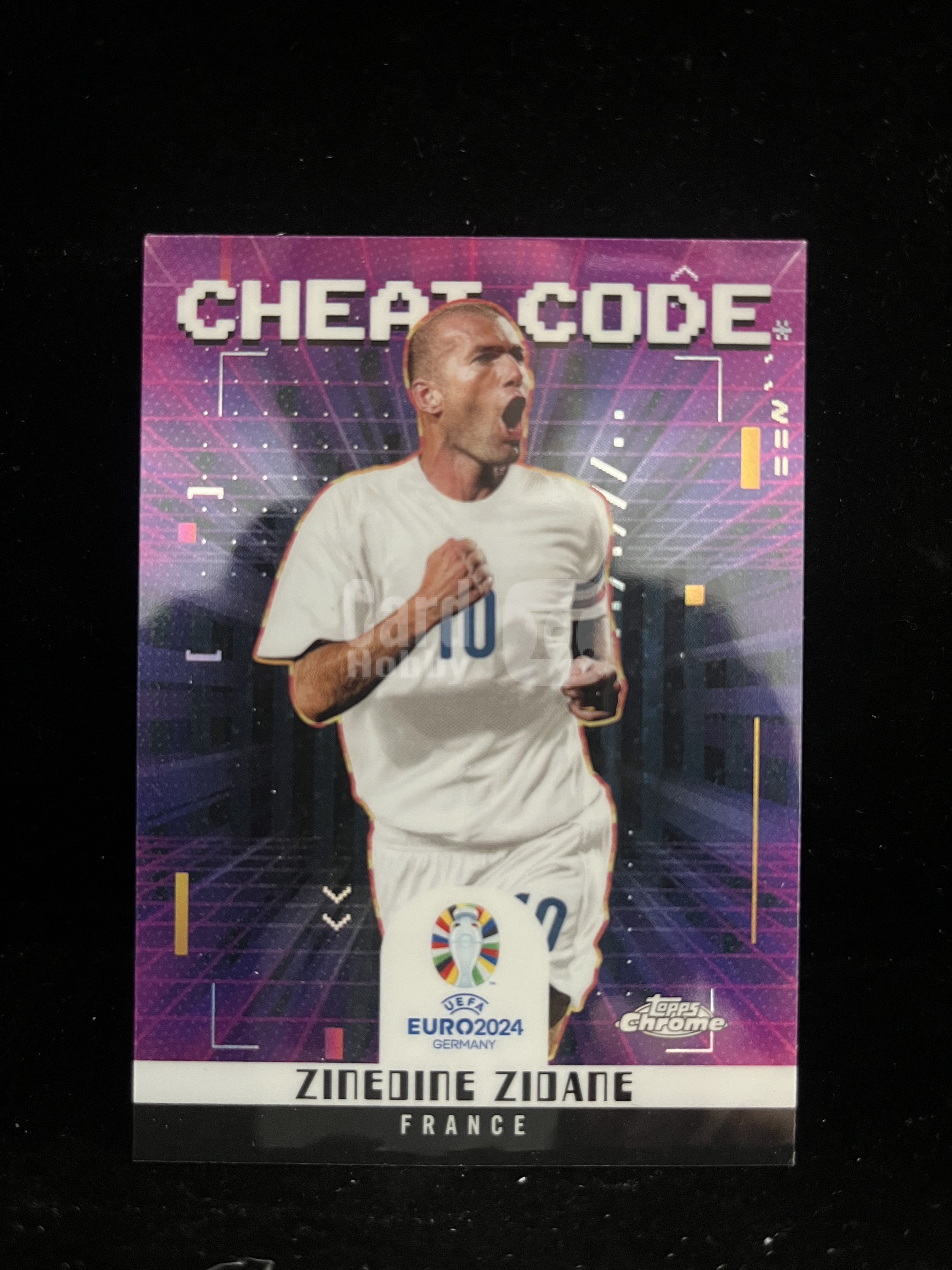 免费代拍 2024 Topps Chrome UEFA Euro 齐达内 Zinedine Zidane Cheat Code 折射 卡品如图#B区446
