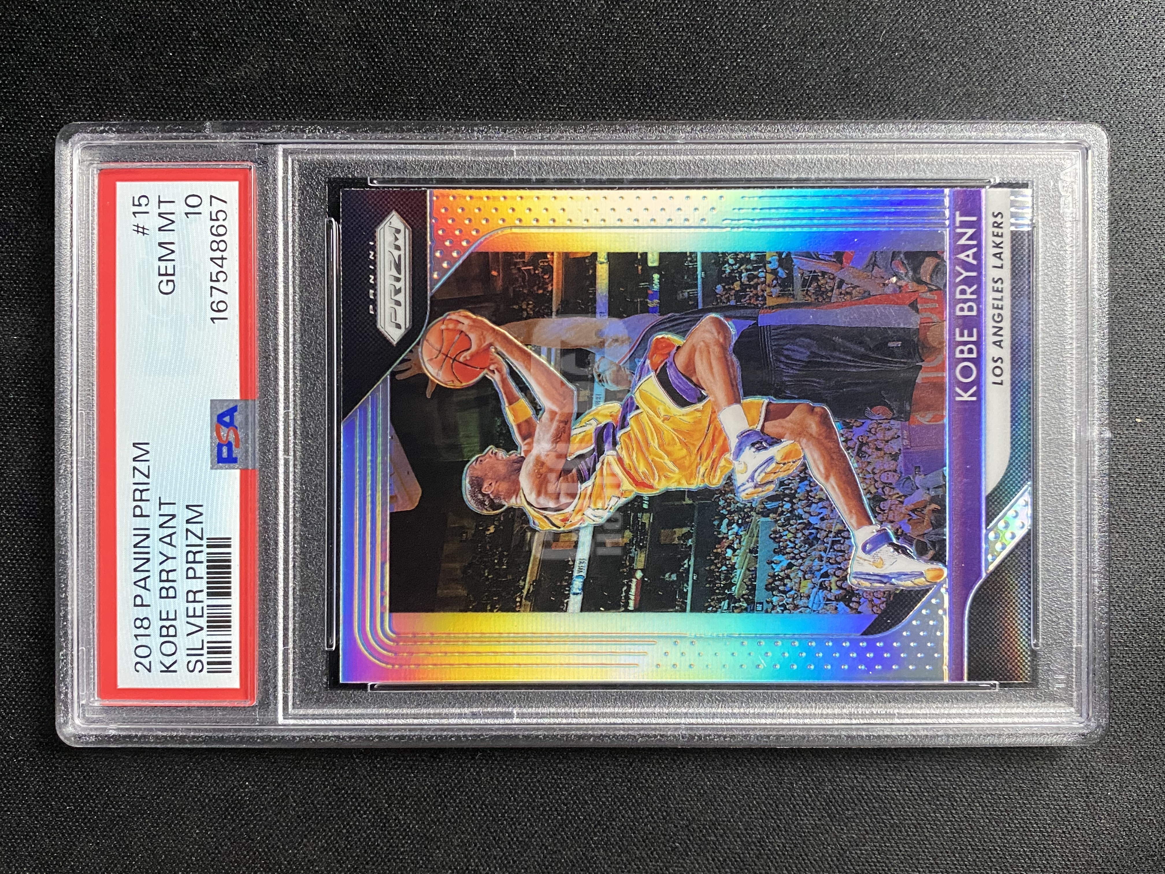 【小幻拍卖精品】2018-19 PANINI PRIZM KOBE BRYANT 湖人 科比 布莱恩特 老大 正银折 折射 base 四大分卫 传奇名宿 PSA10分评级卡 8657 /INS预/【A】