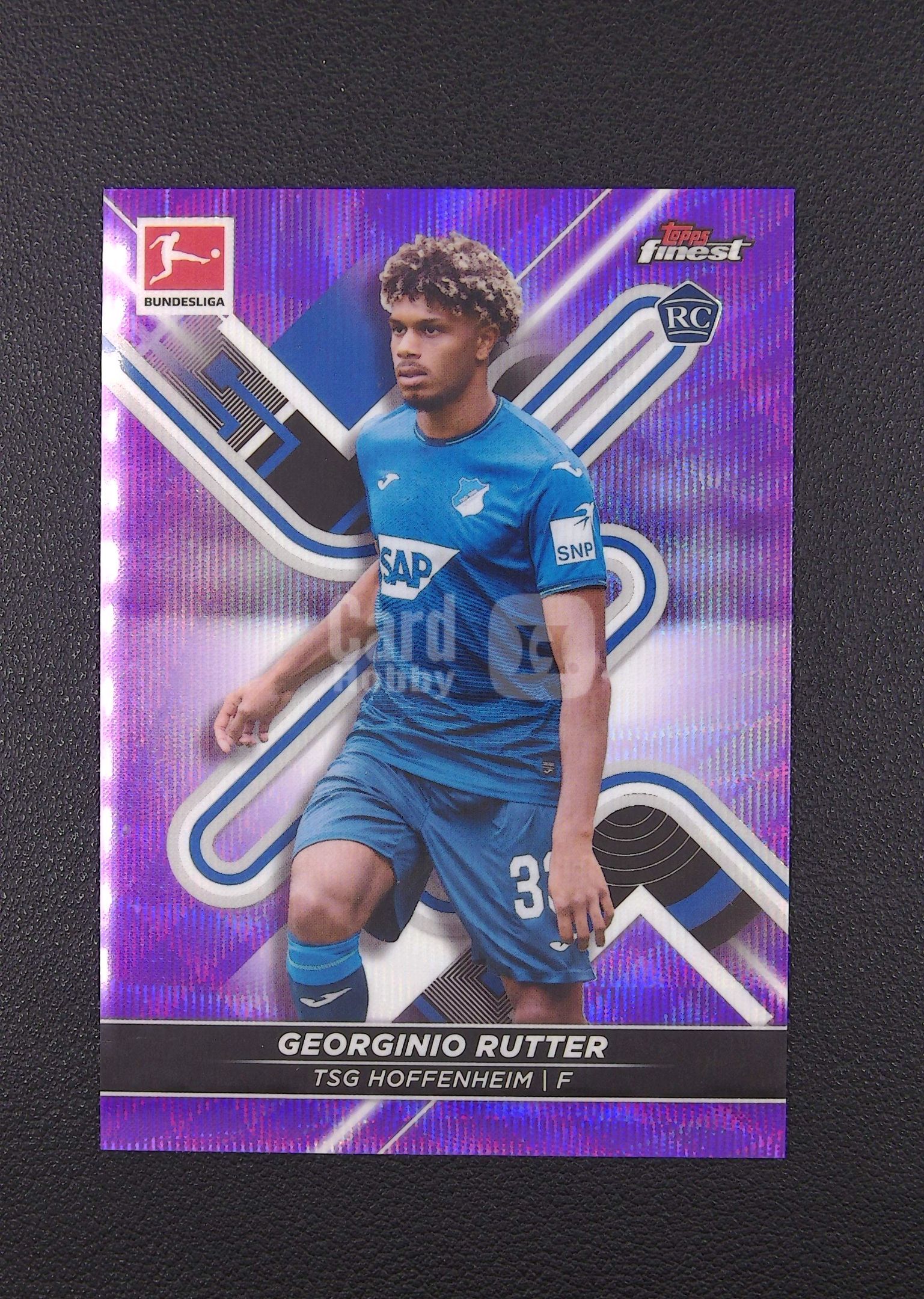 2022 Topps Finest Georginio Rutter RC 乔吉尼奥 鲁特 新秀 183/250编 紫波纹折 德甲 霍芬海姆【Big M 代拍】 M卫001
