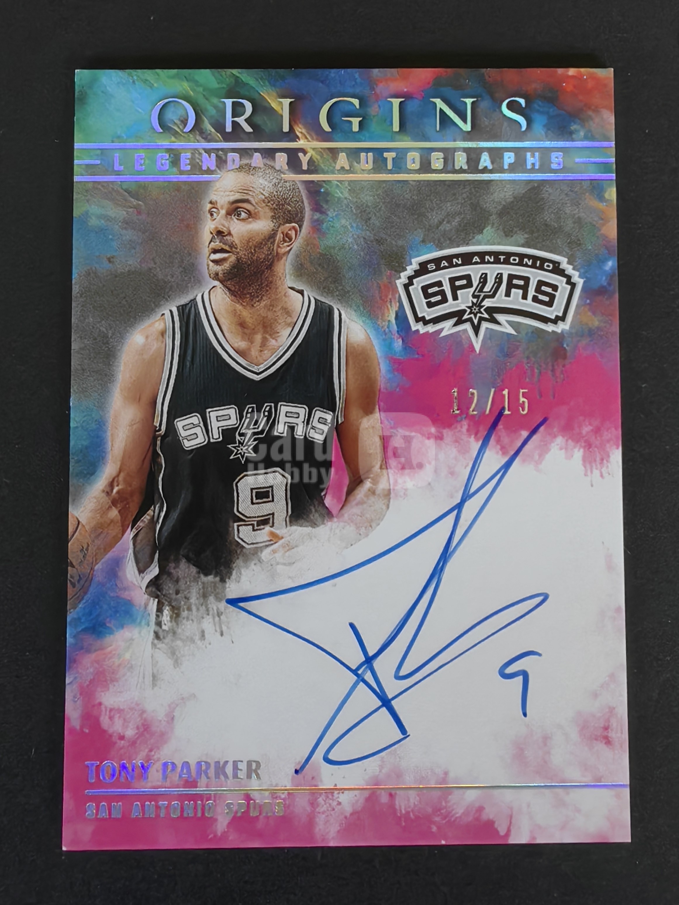 2021-22 Panini Origins Tony Parker #LA-TPK 托尼帕克 传奇签 起源 粉平行 法国跑车 12/15编 签字 卡品如图