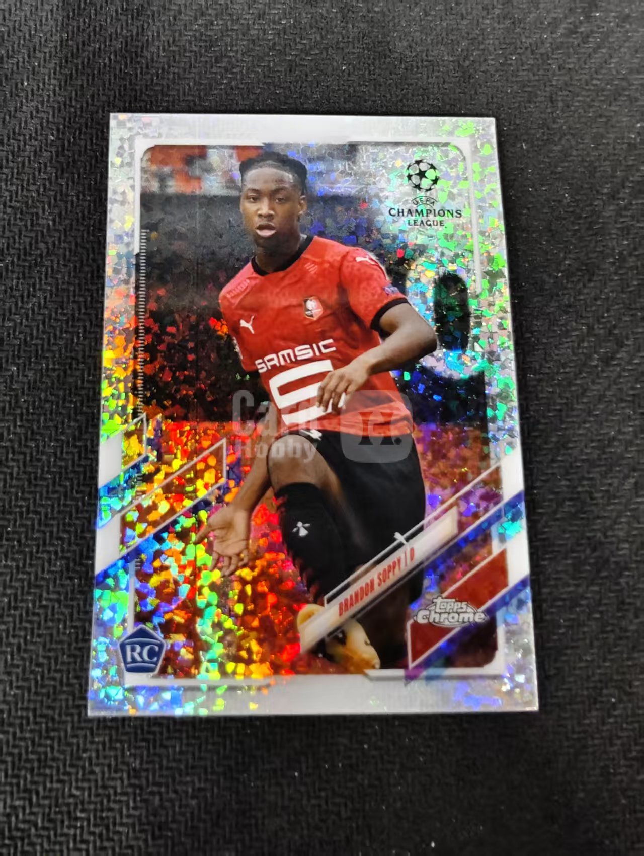 【可合并,不累计】2021 Topps Chrome Brandon Soppy 索比 雷恩 新秀RC 欧冠 碎花折 碎点折 划痕 边角瑕疵 #27