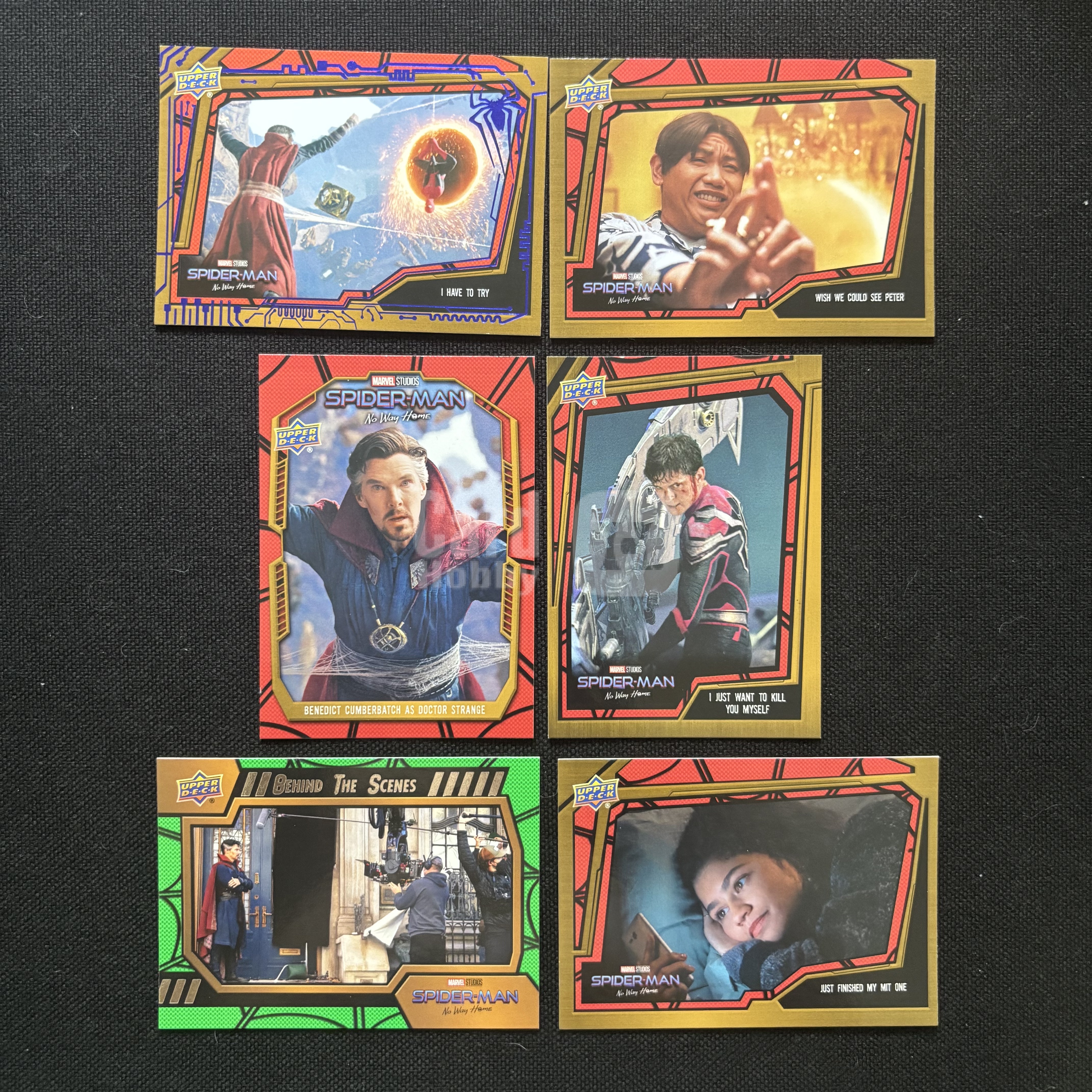Upper Deck UD Marvel漫威 影视卡Lot*6 蜘蛛侠Spiderman 奇异博士卷福 英雄无归 如图 不保卡品默认微瑕