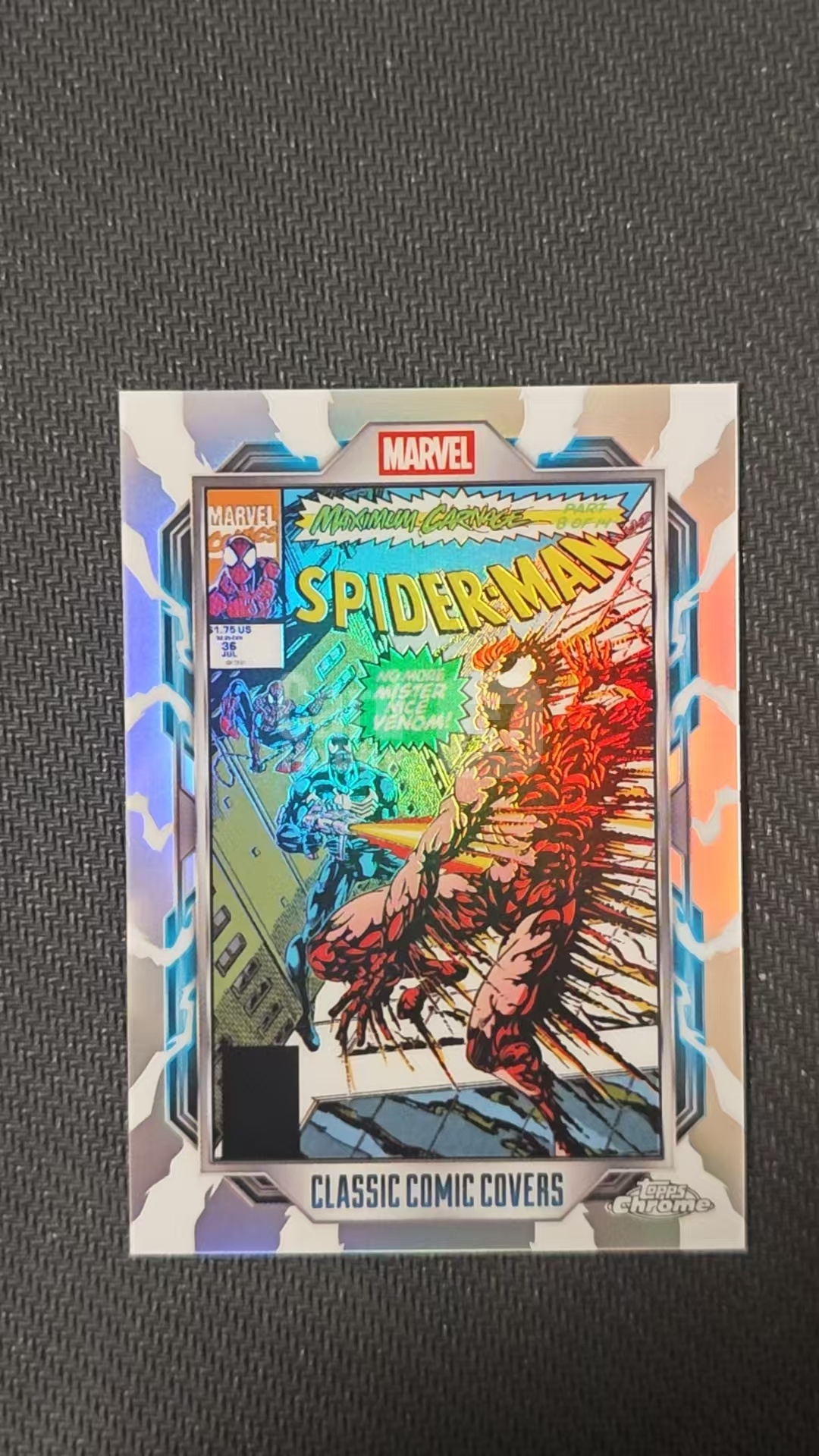 2026 Topps Chrome 经典漫画封面特卡 【有品代卖】漫威 MARVEL 《Spider‑Man》最大屠杀 CC-05 屠杀 毒液 蜘蛛侠 值得收藏 折射 卡品如图/sushi