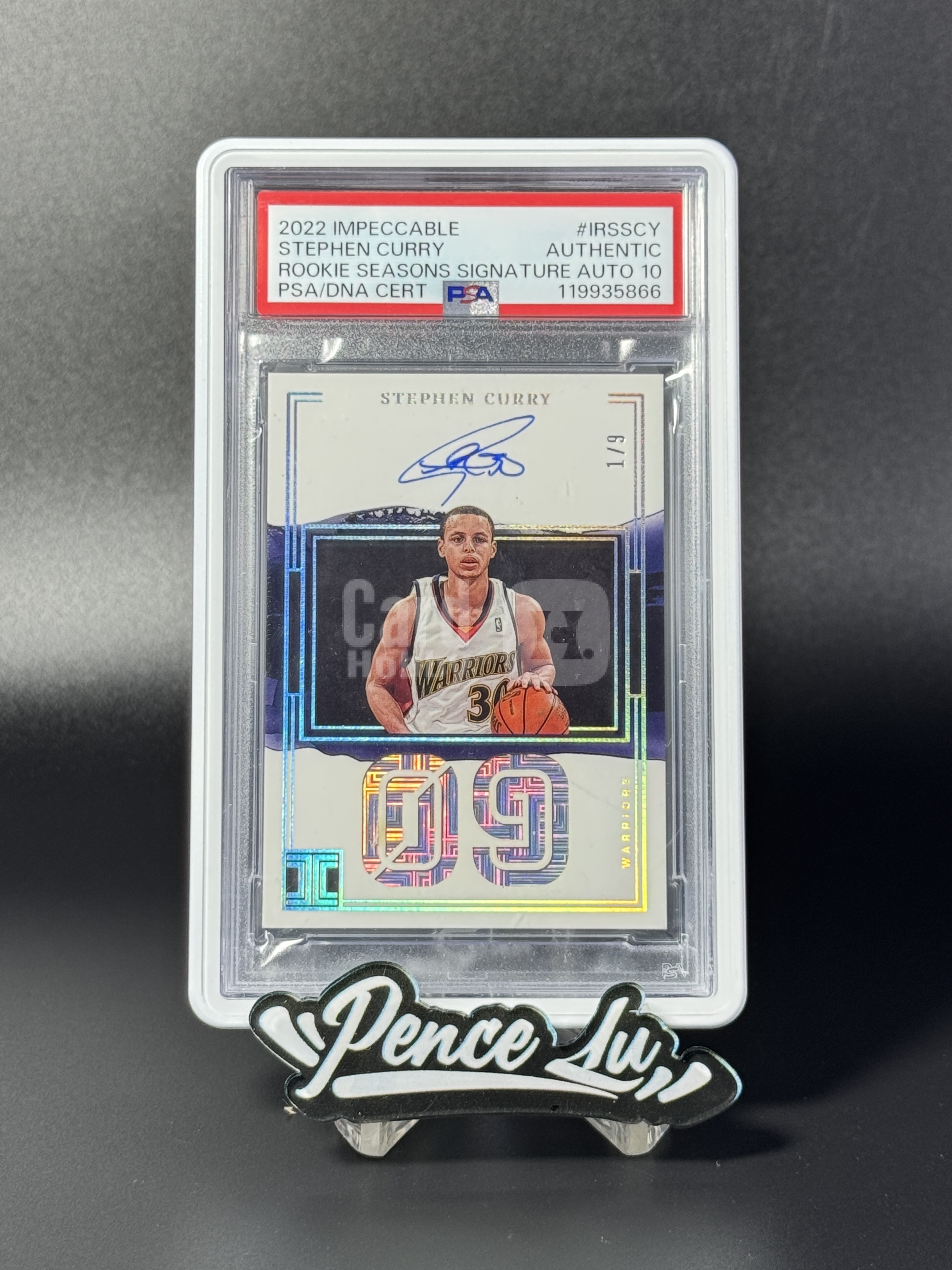 【喷子拍卖】2022-23 panini impeccable Stephen Curry 小真金白银 金州勇士 斯蒂芬 库里 新秀年份 签字 9编 首编 卡签 超美数据签 09年新秀年 大hit卡 PSA签字10 边轻印 送订制壳 瓜哥