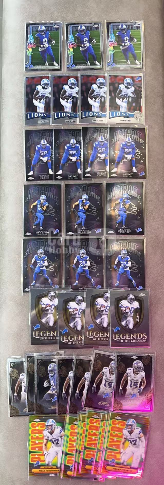 4629【330球星卡实体店代卖】2025 Topps Chrome TC元年 NFL 贾米尔吉布斯 艾丹哈钦森 阿蒙拉圣布朗 克尔比约瑟夫 等38张 特卡 lot 无卡具 仅顺丰寄付 (雄狮)