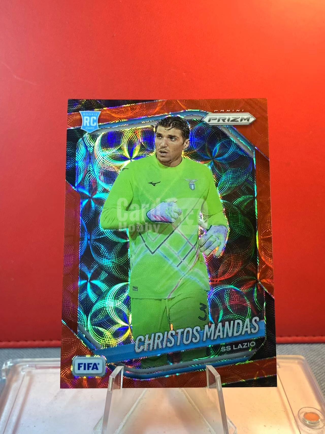(詹叔代拍)2025-26 Panini Prizm FIFA Christos Mandas RC 新秀 曼达斯 72/88编 红圈圈折 卡品如图 顺丰寄付 泰山