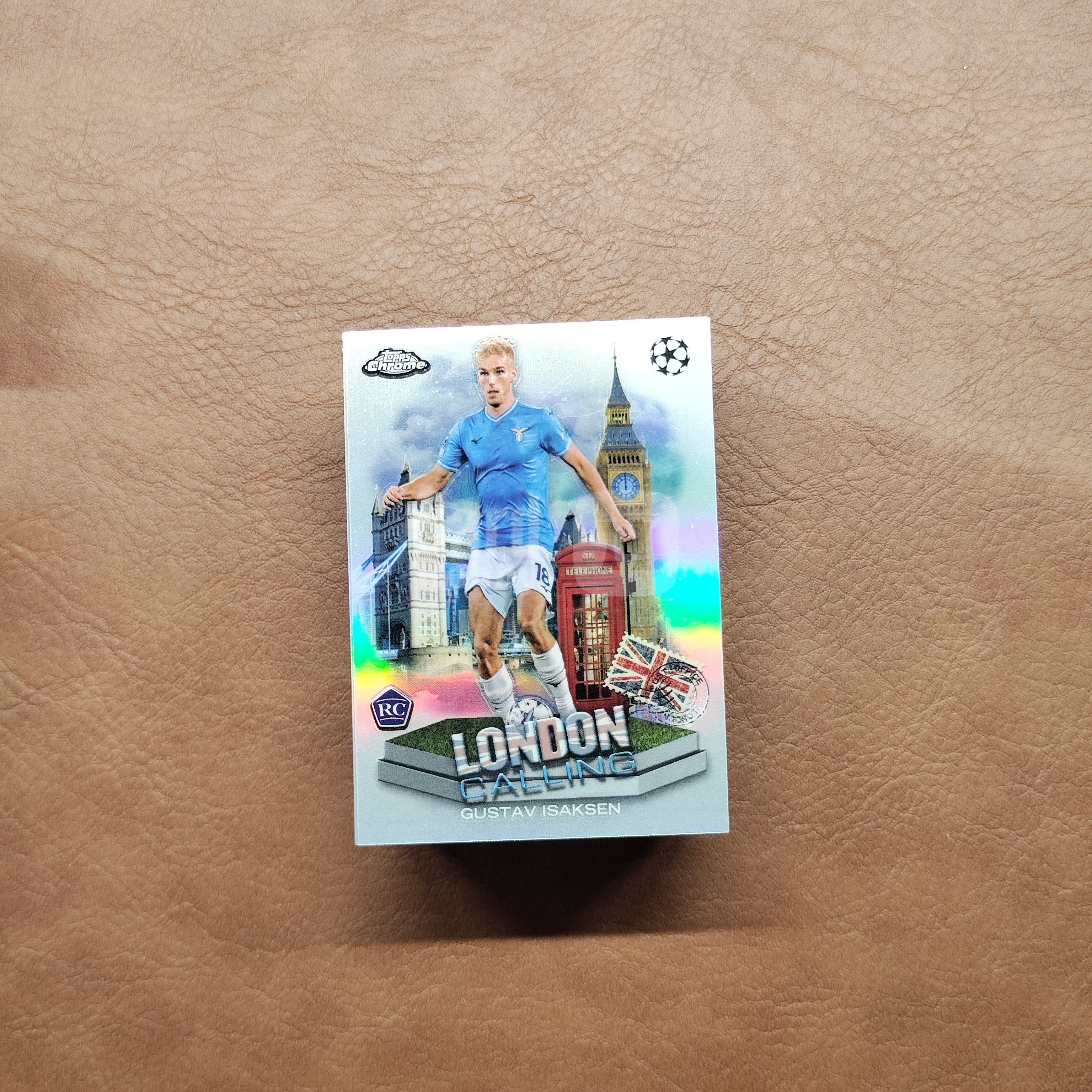 2024 【YM拍卖-代卖/回收】 topps - Gustav Isaksen 古斯塔夫 伊萨克森 拉齐奥 RC新秀  欧冠TC 伦敦特卡 银折 Y0160