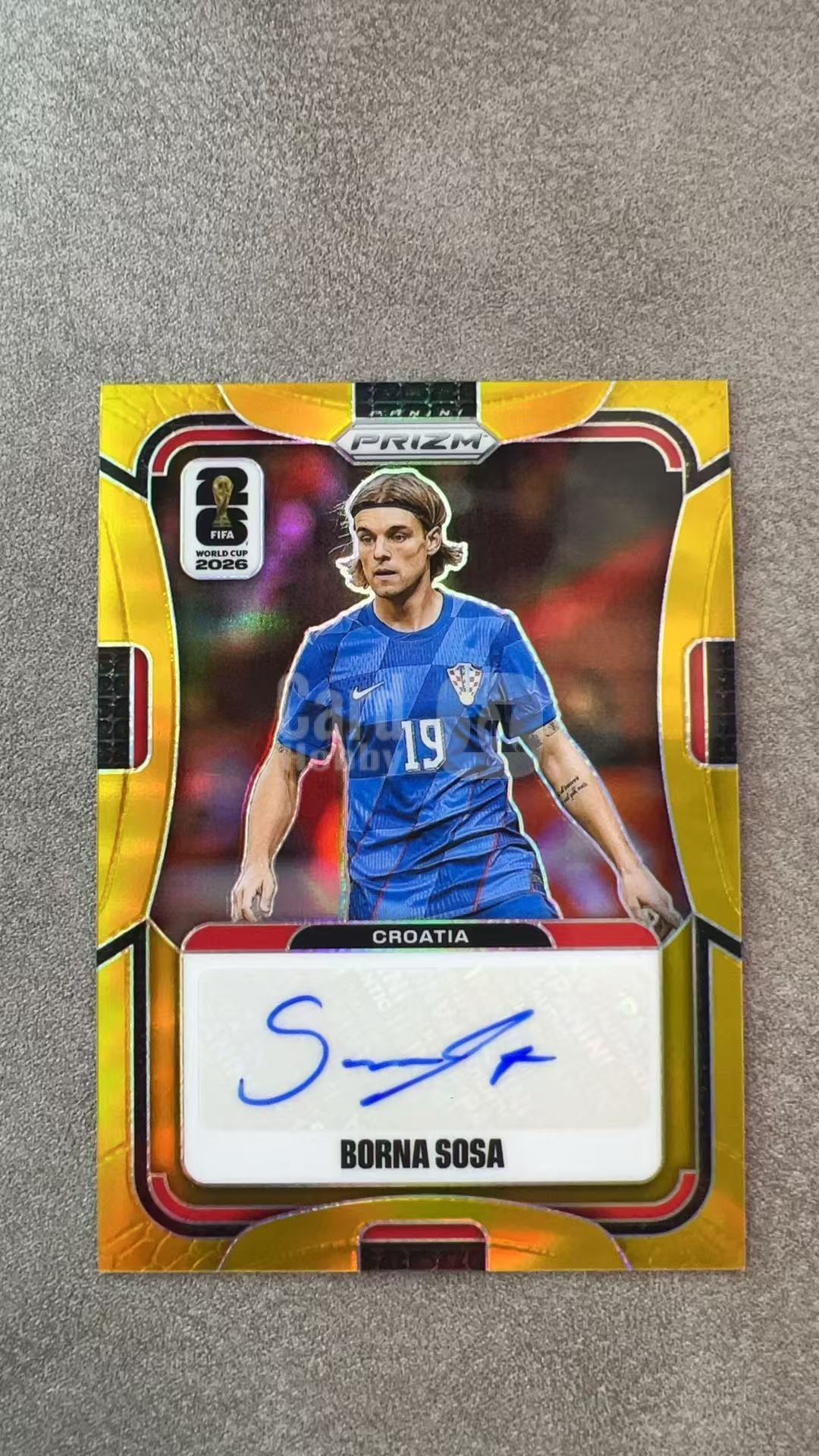 7883【330球星卡实体店代卖】2026 帕尼尼 PRIZM WORLD CUP 世界杯 Borna Sosa 博尔纳 索萨 克罗地亚 金折 06/10 低编 签字 AUTO (RT)