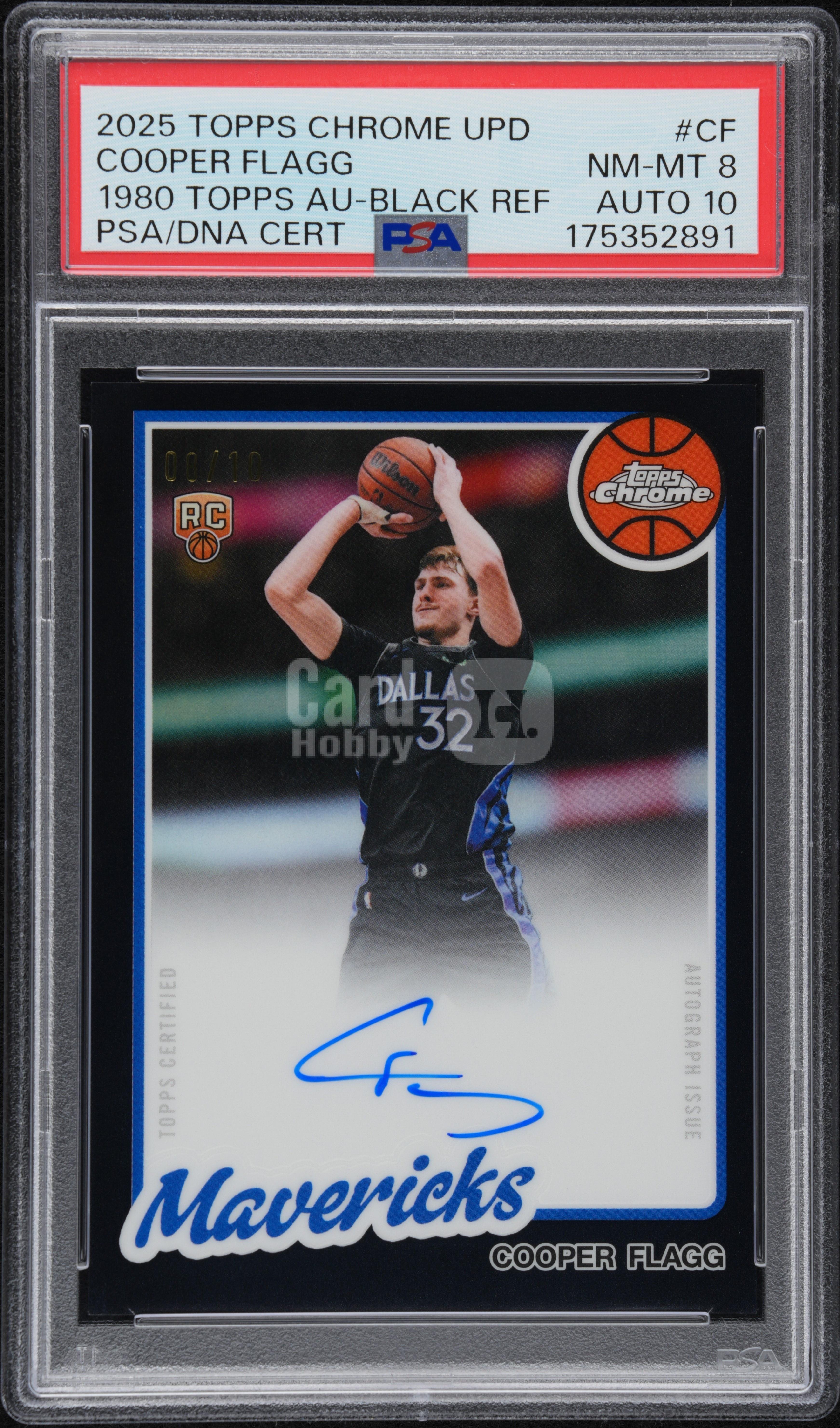 2025-26 Topps Chrome Updates Cooper Flagg RC 【益尚辰】TCu 新秀 独行侠 弗拉格 限量/10编 超低编 黑折 复古签 卡签 签字签名psa10 品相8