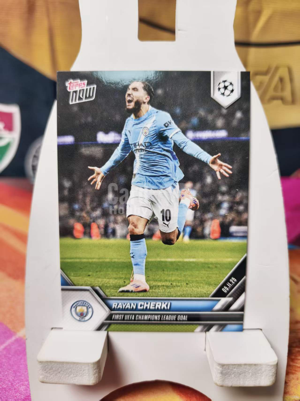 2025 Topps Now Rayan Cherki 谢尔基 切尔基 曼城 欧冠 打入个人欧冠首球 庆祝时刻 时刻记录 收藏必备 NN