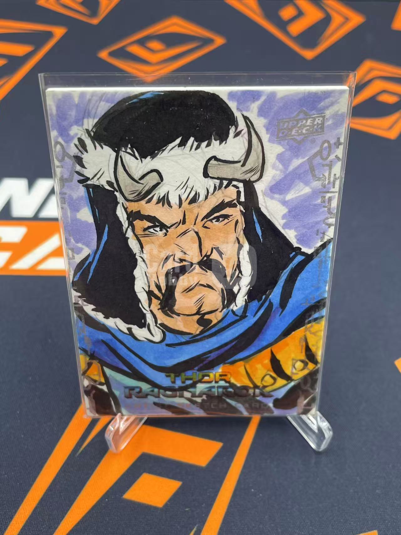 2017 Marvel (MCU) Upper Deck 漫威 雷神索尔 Thor 诸神黄昏 手绘卡 Sketch 【缇缇代拍】 1/1编 霍根 Hogun 画师 亲笔签名 值得收藏 天空城