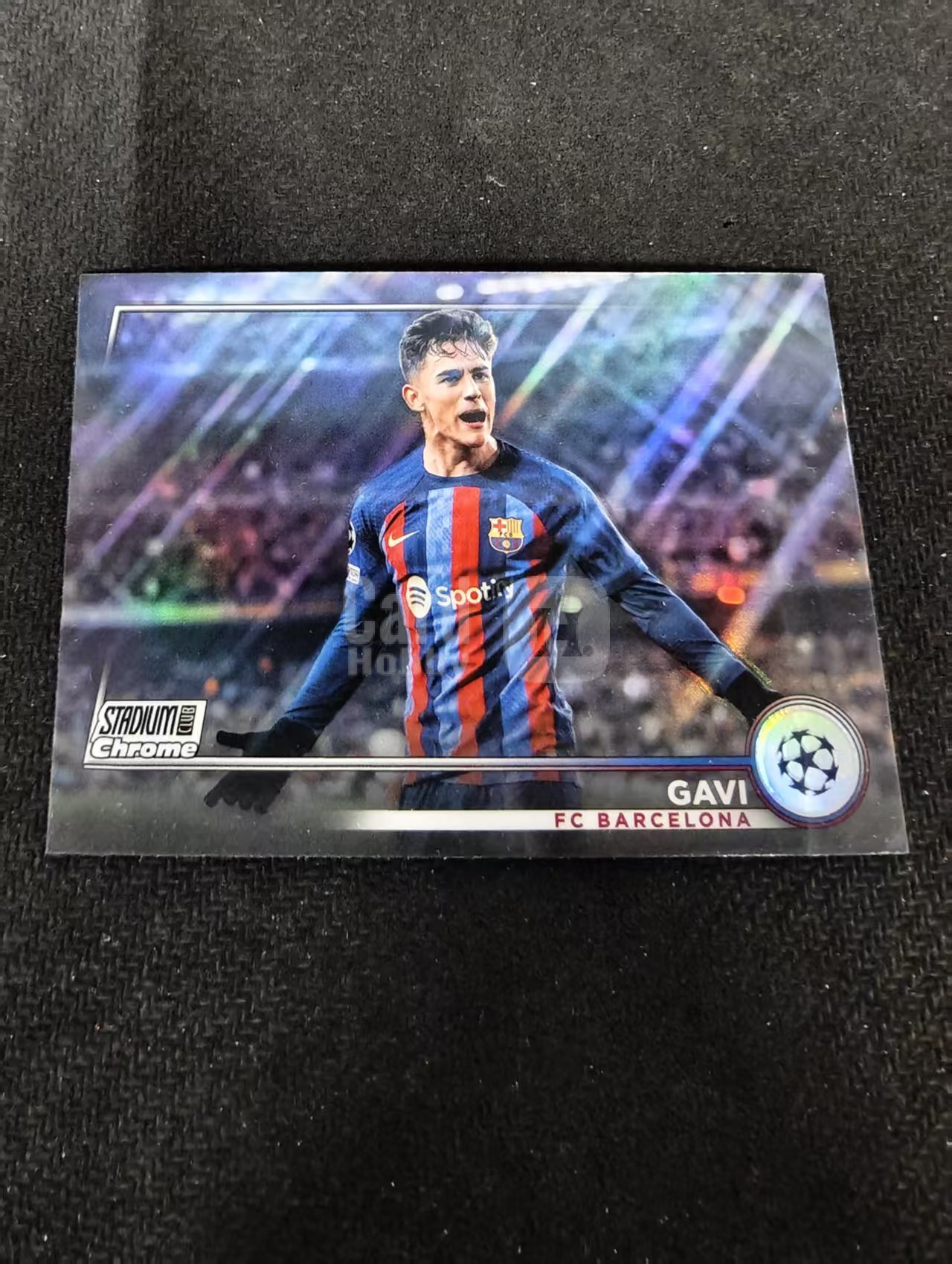 【可合并,不累计】2023 Topps Stadium Club Chrome Gavi 加维 巴塞罗那 巴萨 西班牙金童 欧冠 竞技场 银折 划痕 边角瑕疵 @68