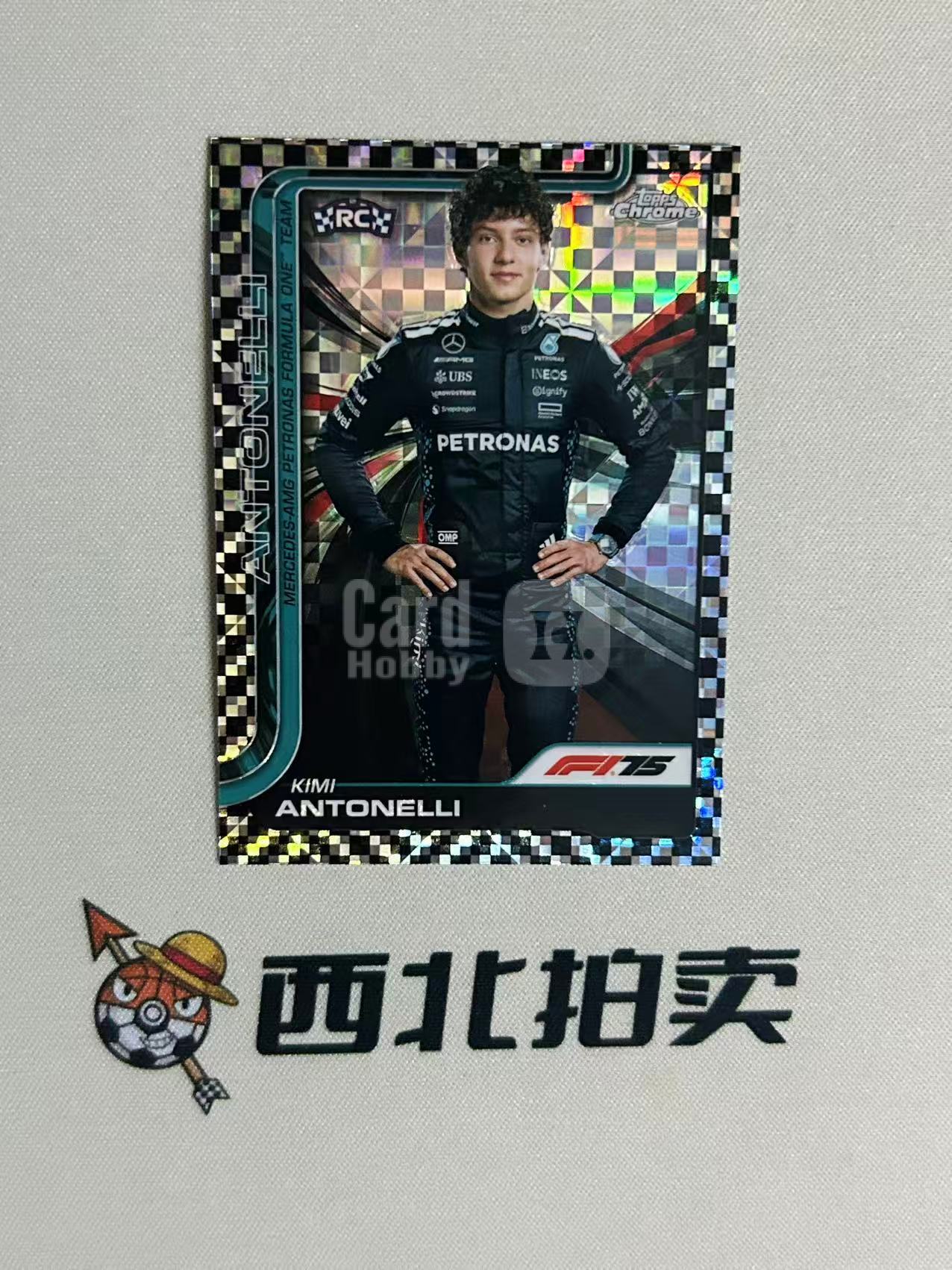 2025 Topps Chrome Kimi Antonelli RC 【西北拍卖】F1TC 安东内利 RC新秀 正定妆照 黑白格子折 盒货 aka 奔驰车队 梅奔太子 zc