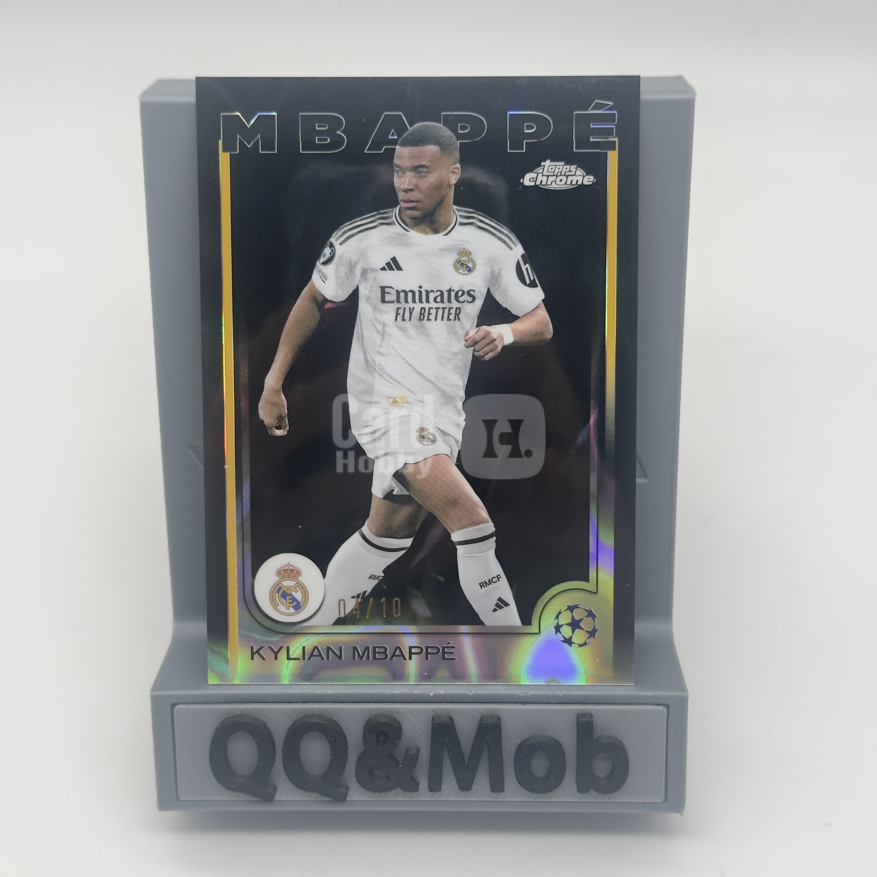 2024-25 Topps Chrome Kylian Mbappe 欧冠 TC 法国 皇家马德里 巴黎圣日耳曼 基利安 姆巴佩 4/10编 黑折 折射 C罗贝林居莱尔