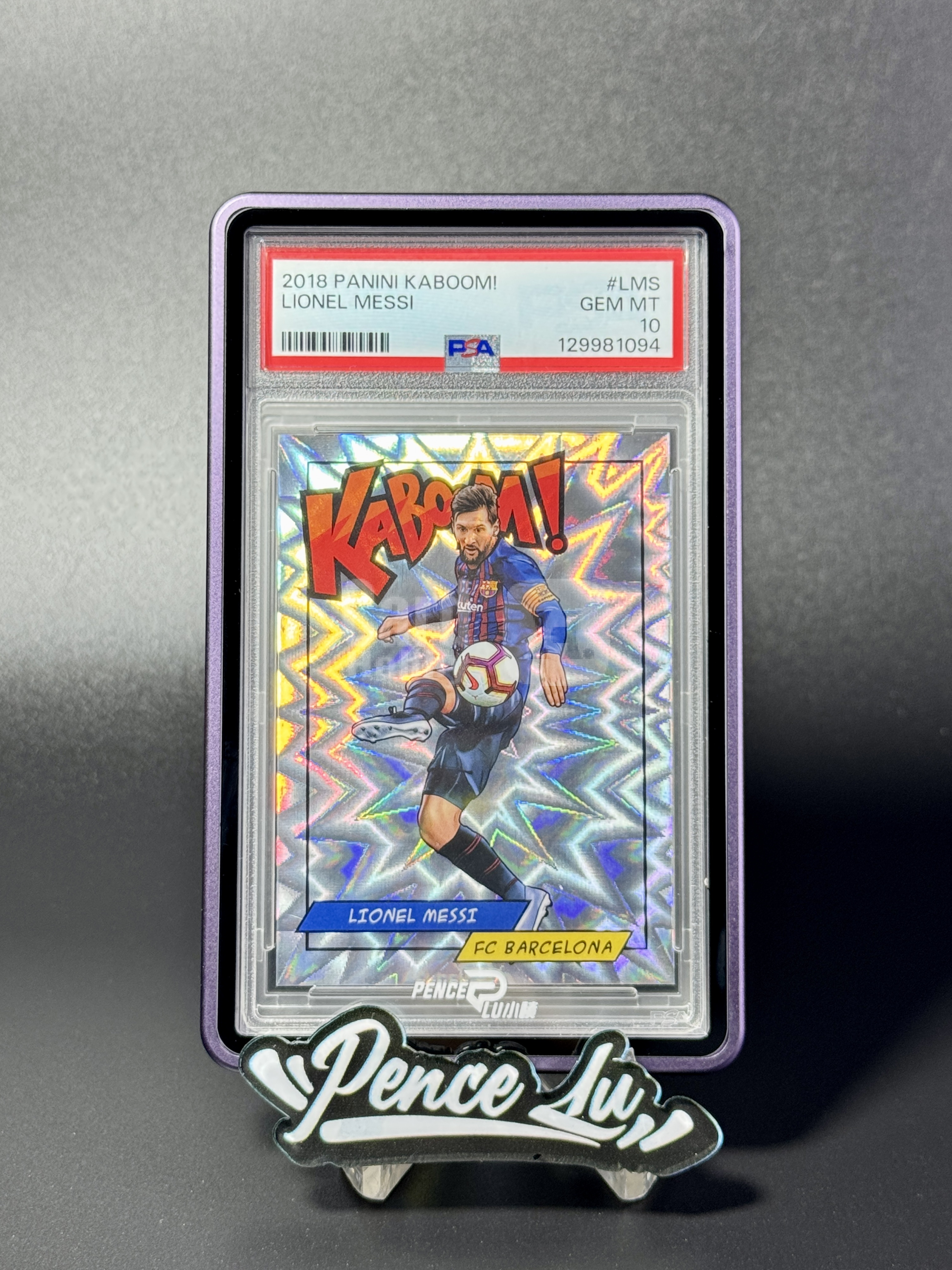 【喷子拍卖】2018 panini kaboom Lionel Messi 积分兑换包 巴塞罗那 阿根廷球王 梅西 大比例 kaboom 大爆炸折  系列大hit卡 实卡超美 PSA10 品相完美 送订制壳 Avicii