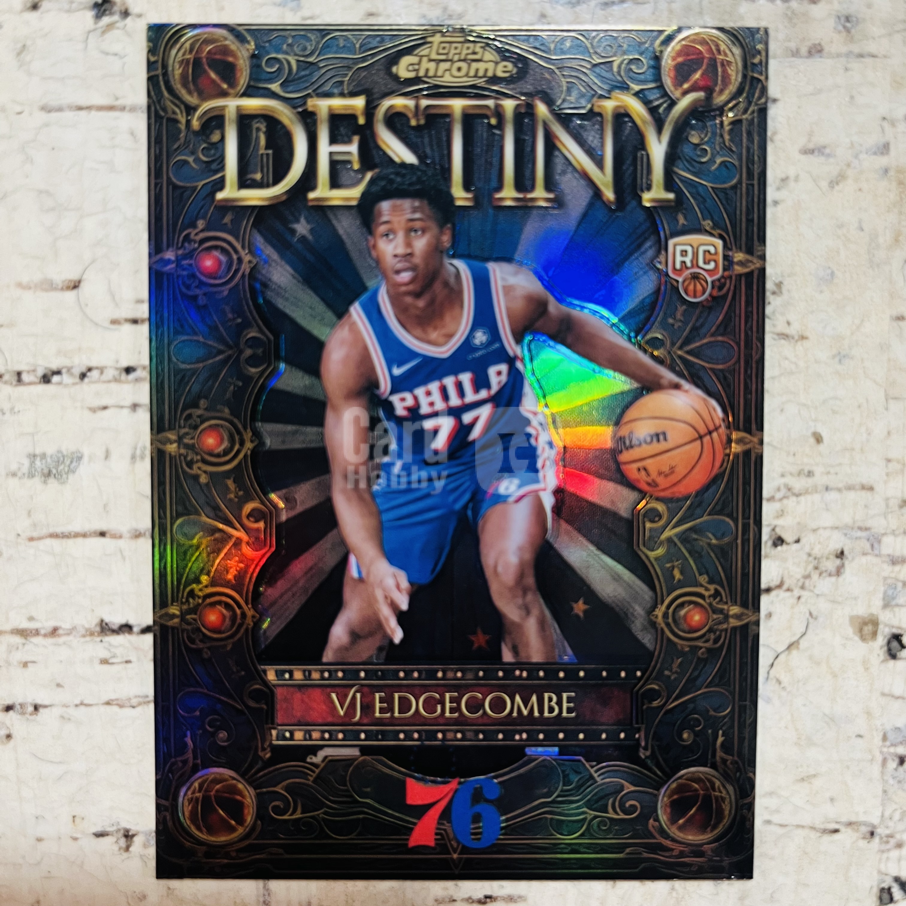 2025-26 Topps Chrome VJ Edgecombe RC 新秀 76人 vj 埃奇库姆 正银折 银折射 destiny 命运 特卡【小卡迷拍卖 可累积半年】