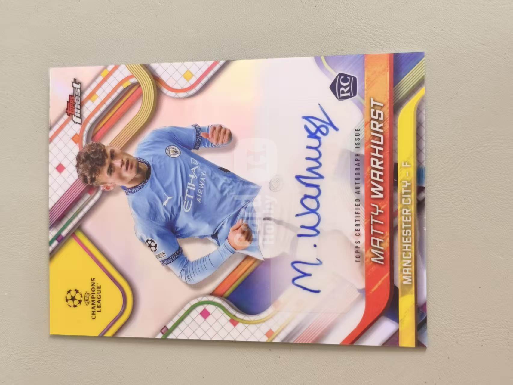 2025 Topps Finest Matty Warhurst 沃赫斯特 签字 银折 新秀签 欧冠 曼城 前锋 未来可期 卡品如图 第二张