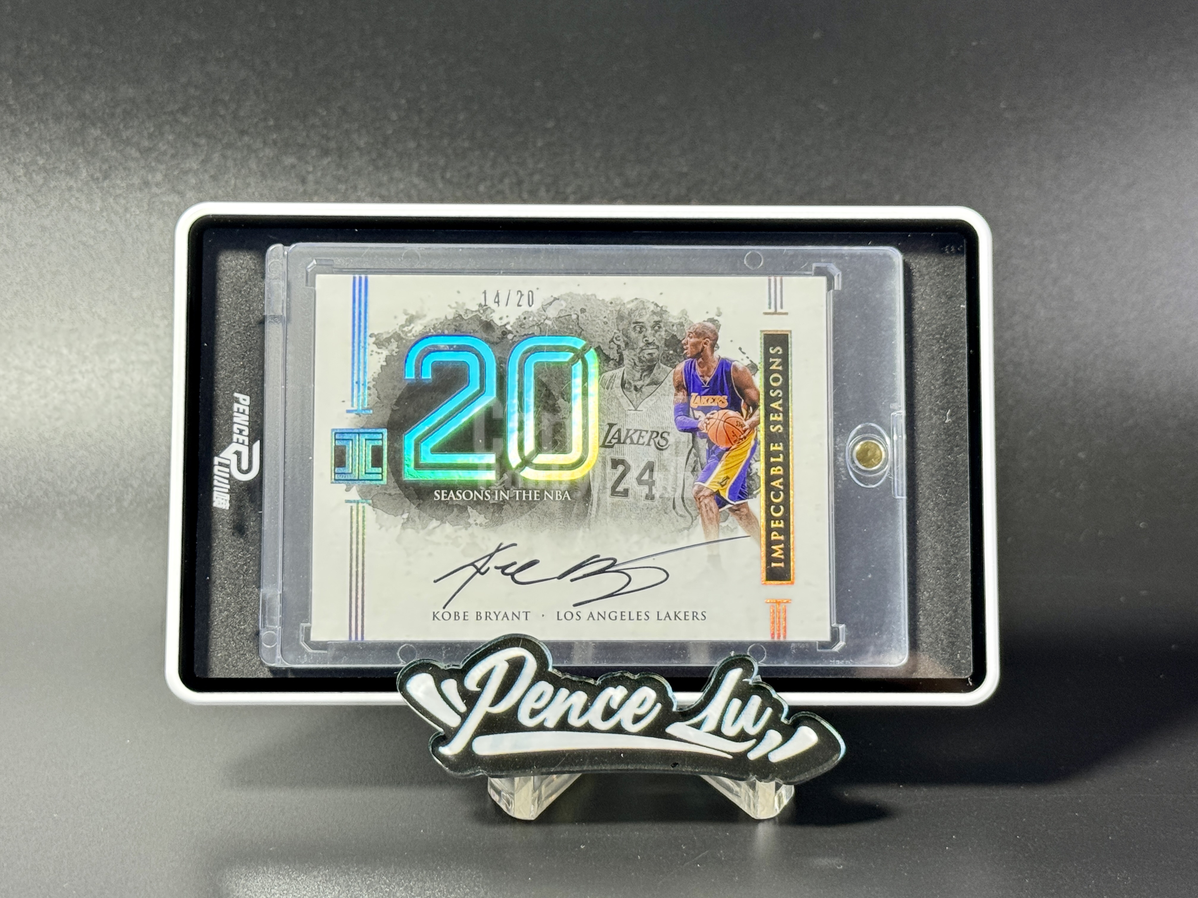 【喷子拍卖】2016-17 panini impeccable Kobe Bryant 元年小真金白银 洛杉矶湖人 科比 布莱恩特 生涯20赛季 数据 签字 20编 卡签 超美数据签 最经典水墨风 大hit卡 轻印看图 送订制壳 AUNB