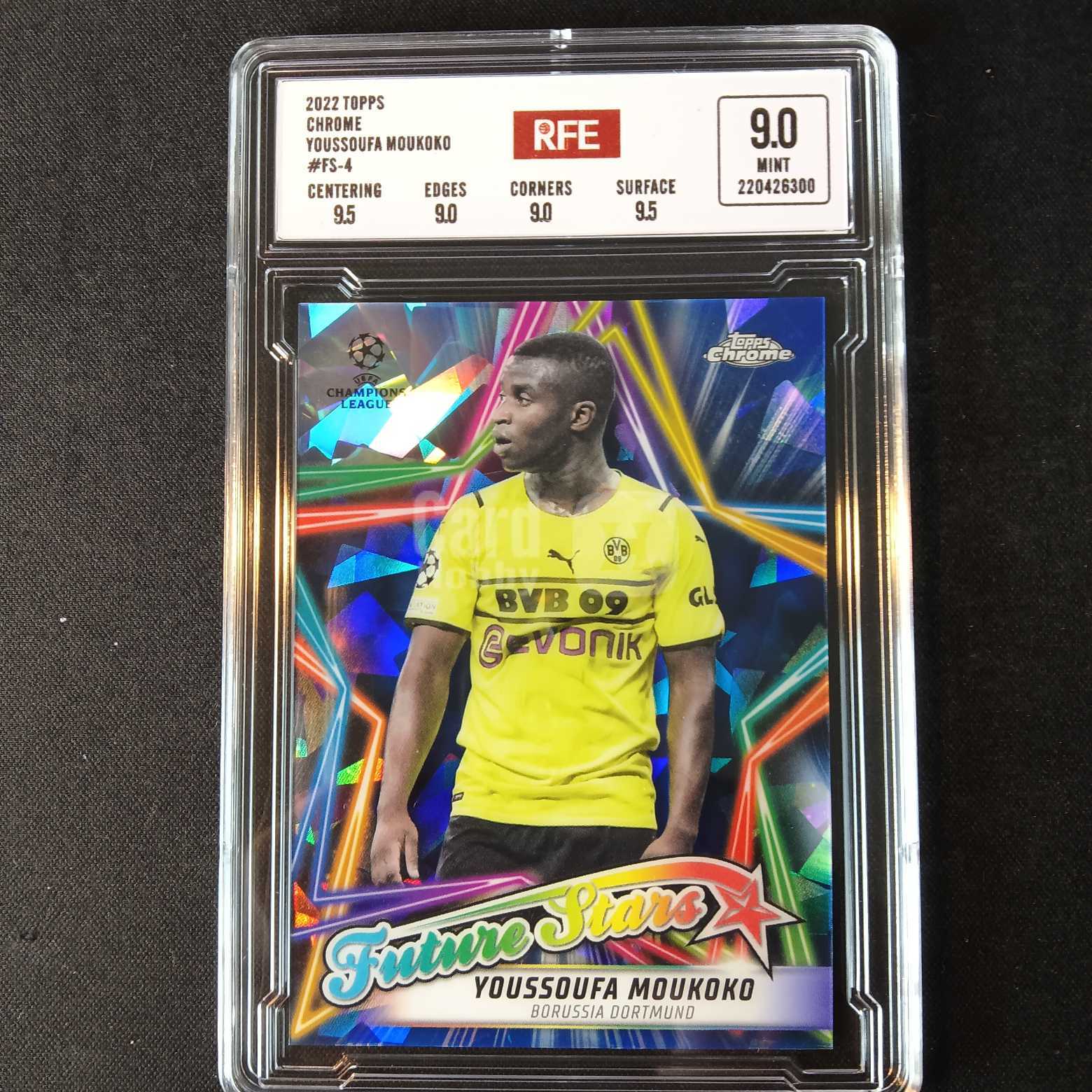 2022 Topps Chrome 穆科科 评级卡 多特蒙德 蓝宝石 实卡精美稀有 品质保障 投资收藏必备 保值回购 详情见说明 【蓝色星球】